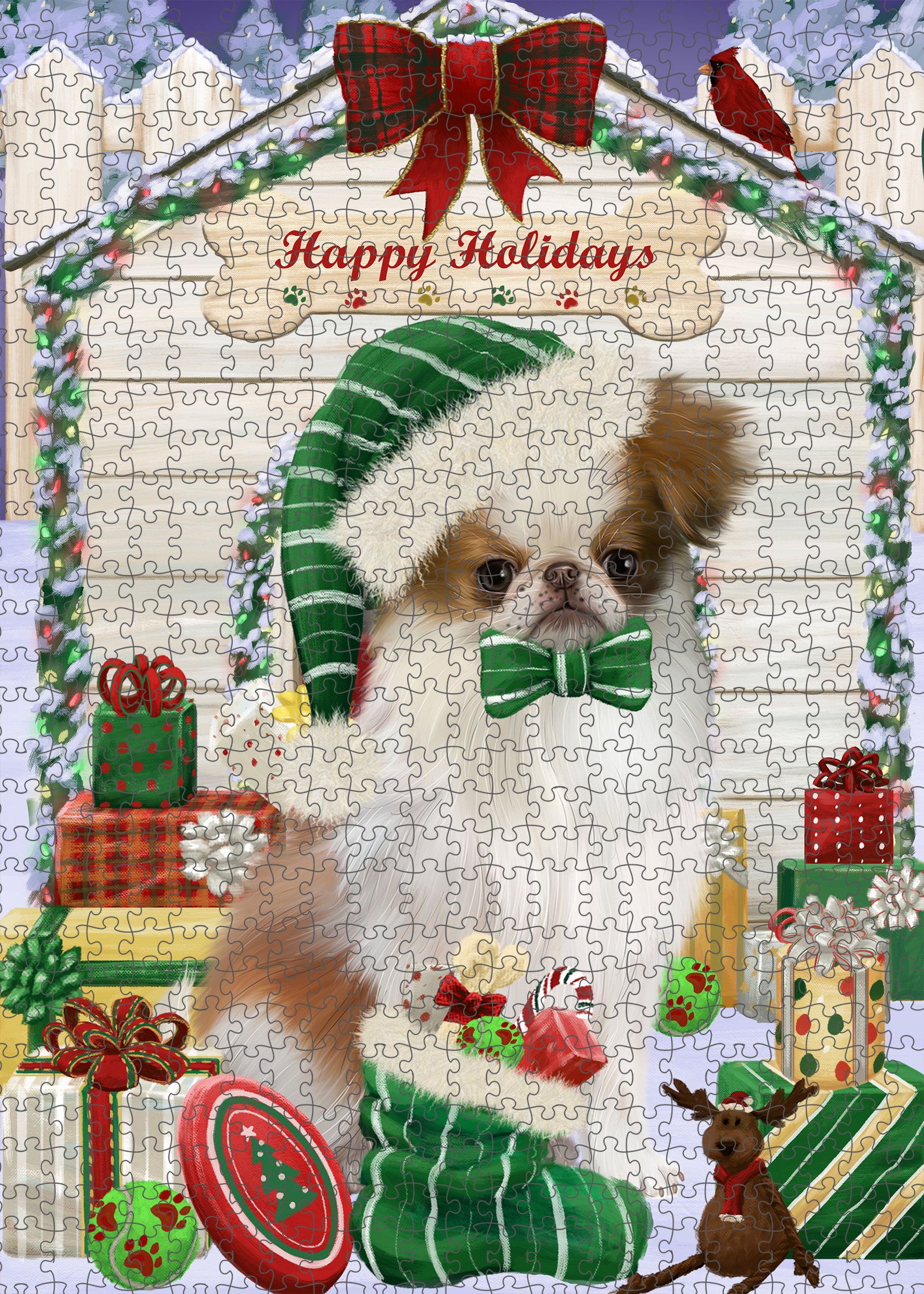 Japanese Chin Jigsaw Puzzle for Adults Interlocking Games Christmas Dog Gift NWT - Picture 32 of 41