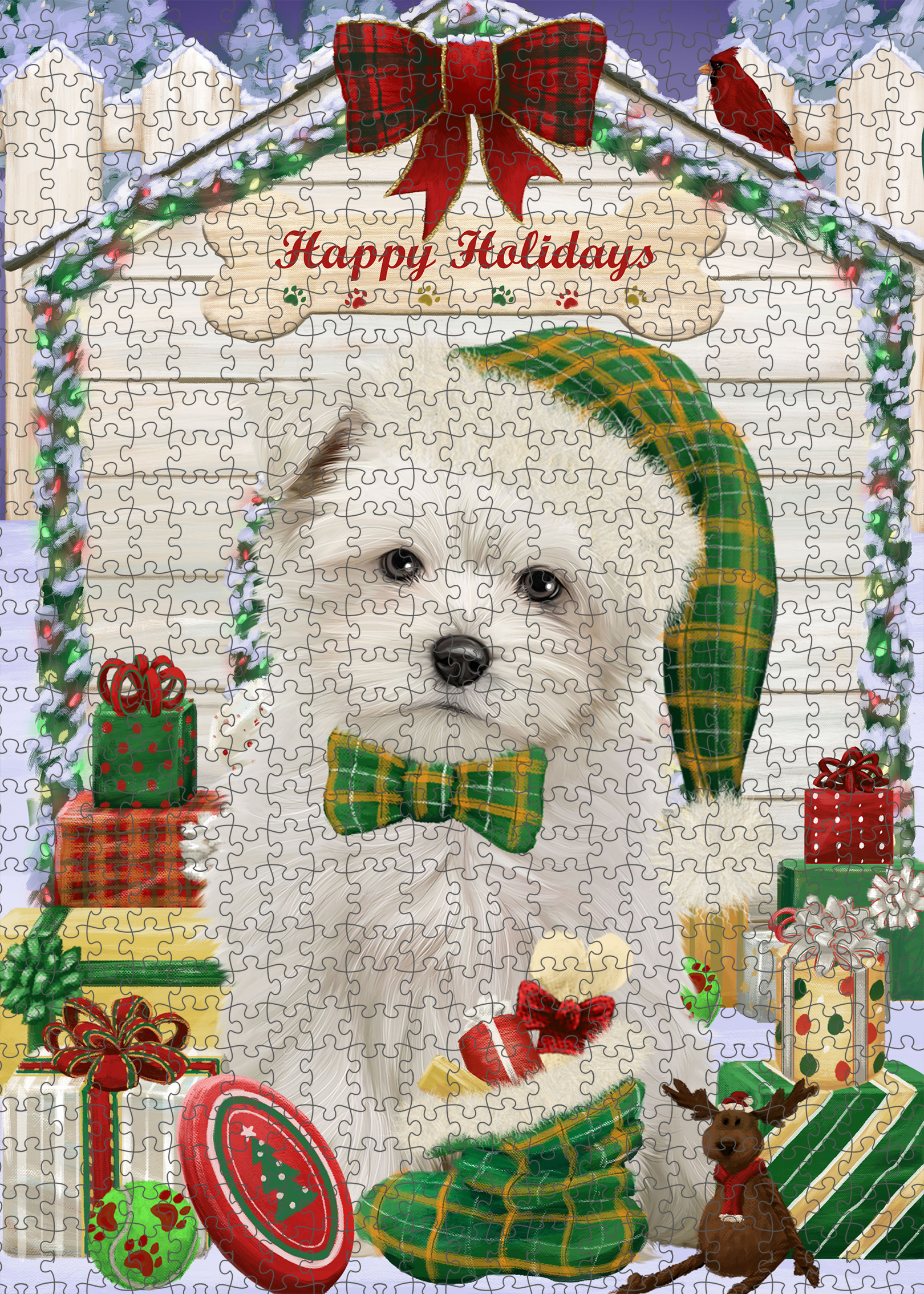 Maltese Jigsaw Puzzle for Adults Interlocking Games Christmas Dog Gift NWT - Picture 24 of 50
