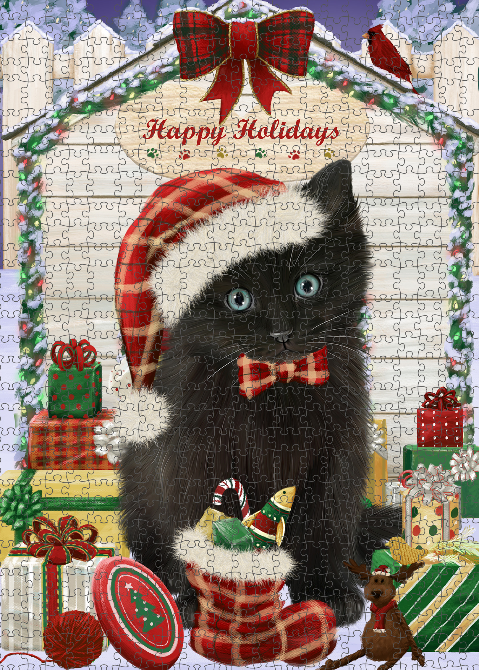 Black Cat Jigsaw Puzzle for Adults Interlocking Games Christmas Gift NWT - Picture 32 of 51