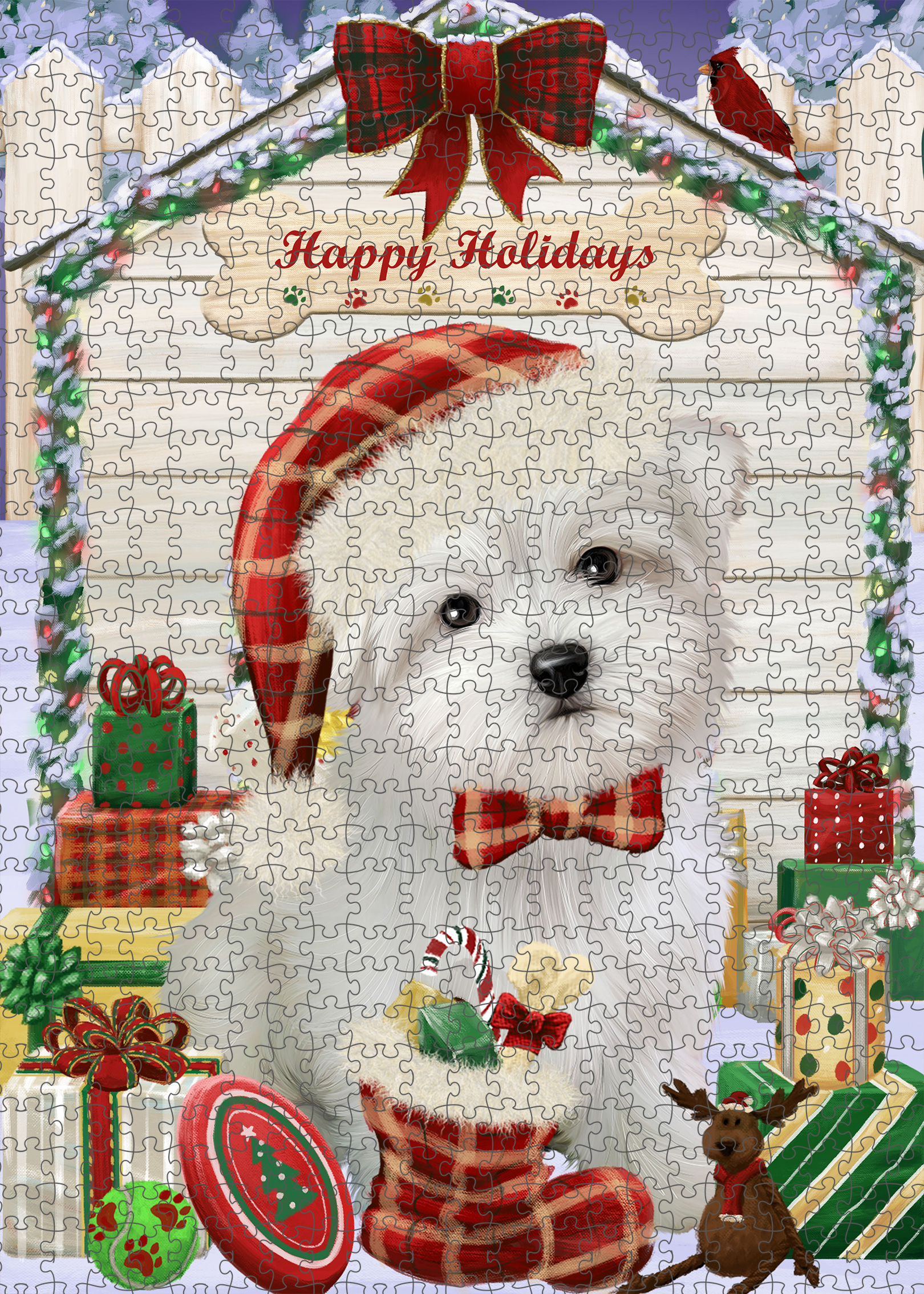 Maltese Jigsaw Puzzle for Adults Interlocking Games Christmas Dog Gift NWT - Picture 29 of 50