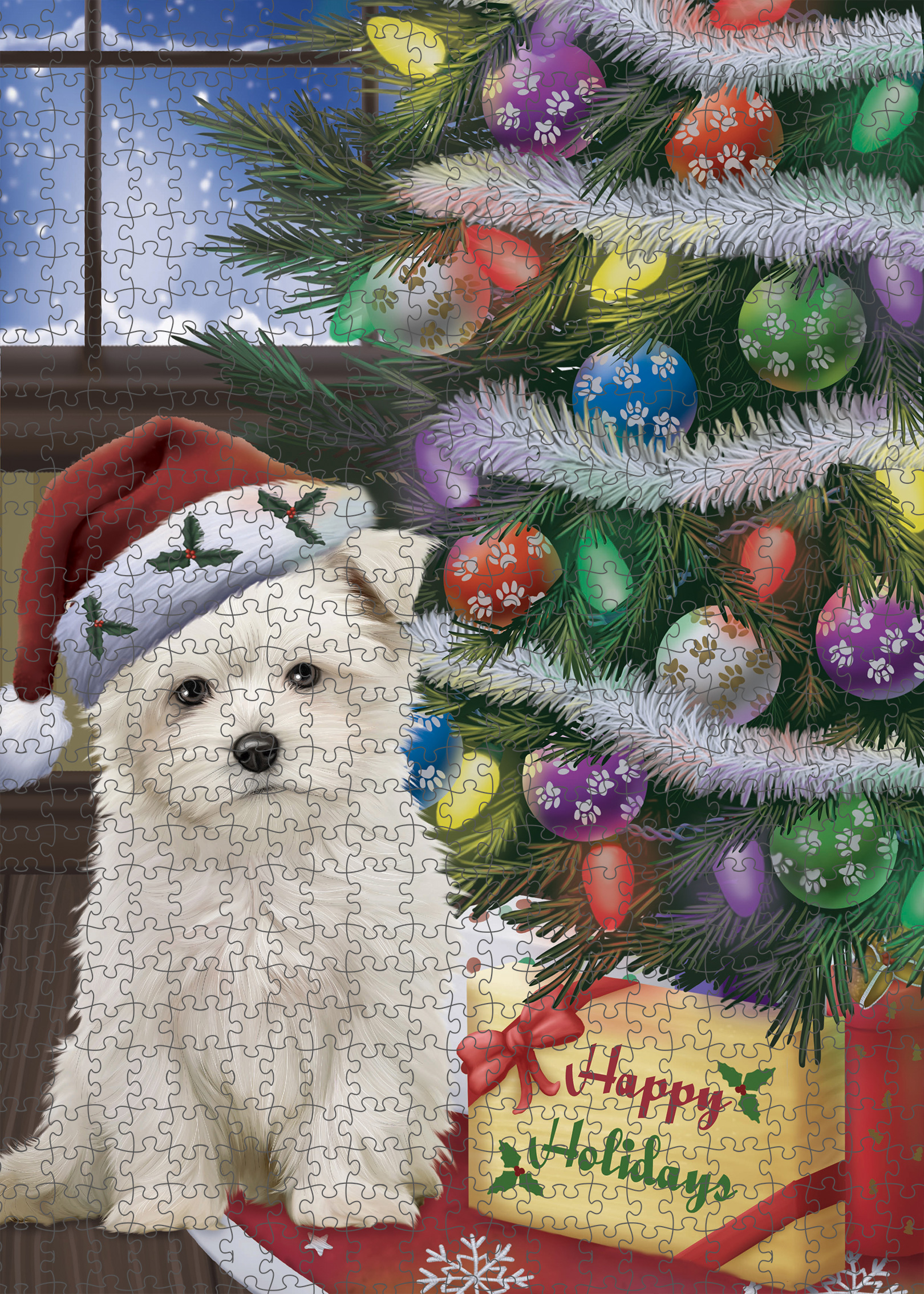 Maltese Jigsaw Puzzle for Adults Interlocking Games Christmas Dog Gift NWT - Picture 33 of 50
