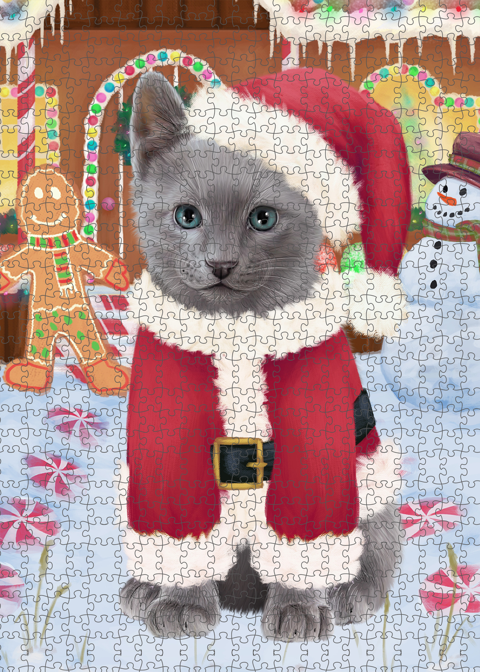 Russian Blue Jigsaw Puzzle for Adults Interlocking Games Christmas Cat Gift NWT - Picture 24 of 49