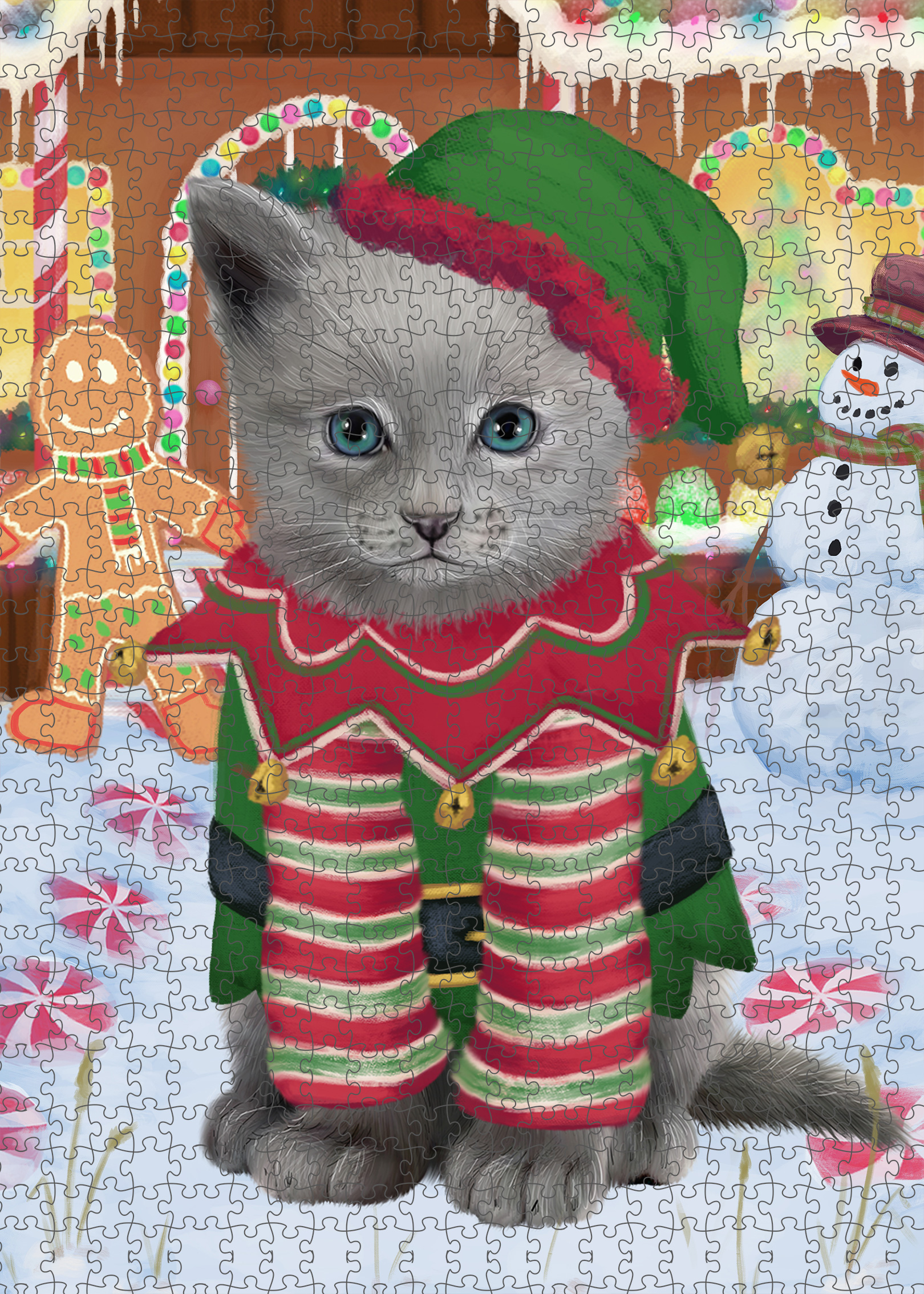 Russian Blue Jigsaw Puzzle for Adults Interlocking Games Christmas Cat Gift NWT - Picture 29 of 49