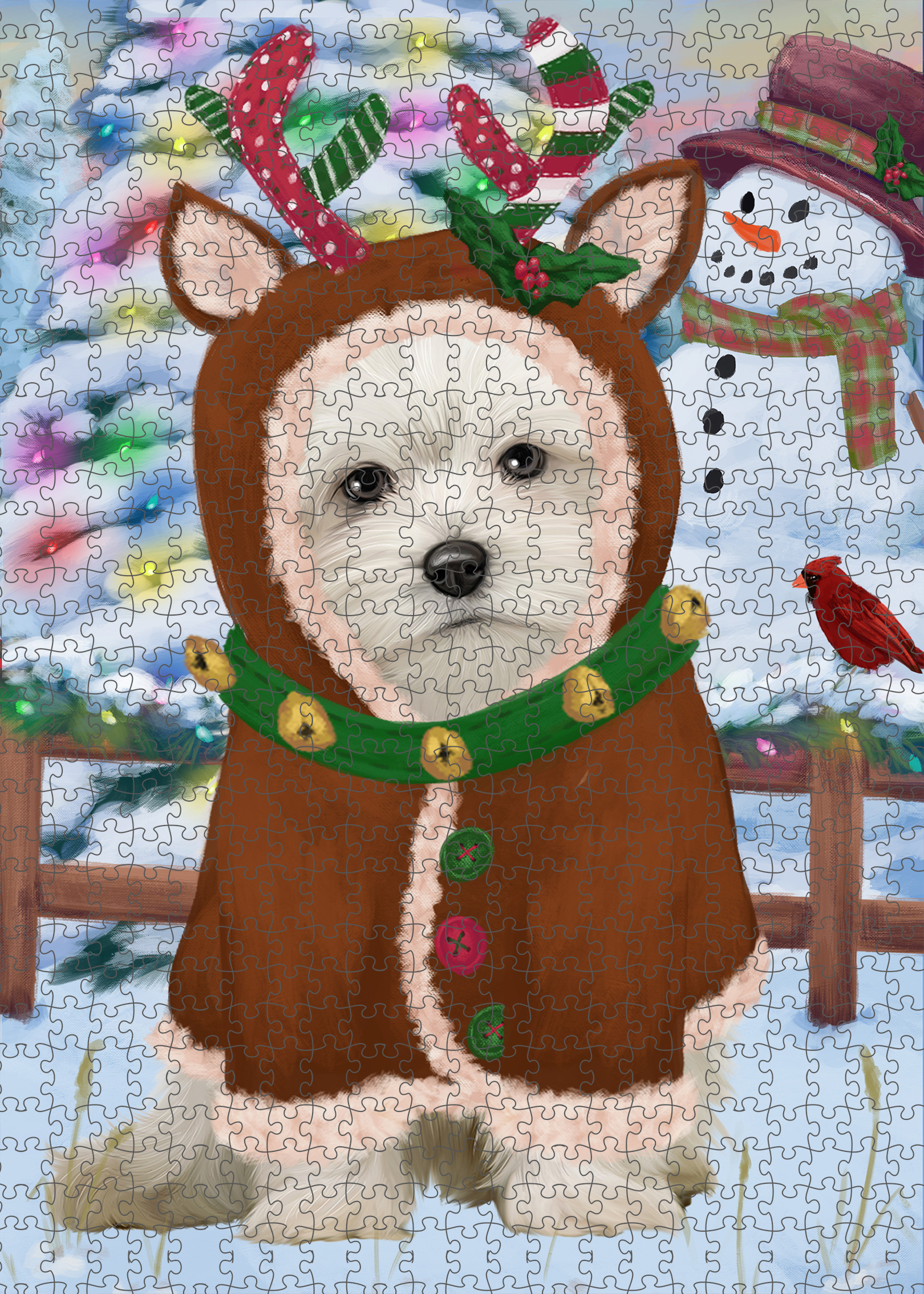Maltese Jigsaw Puzzle for Adults Interlocking Games Christmas Dog Gift NWT - Picture 30 of 50