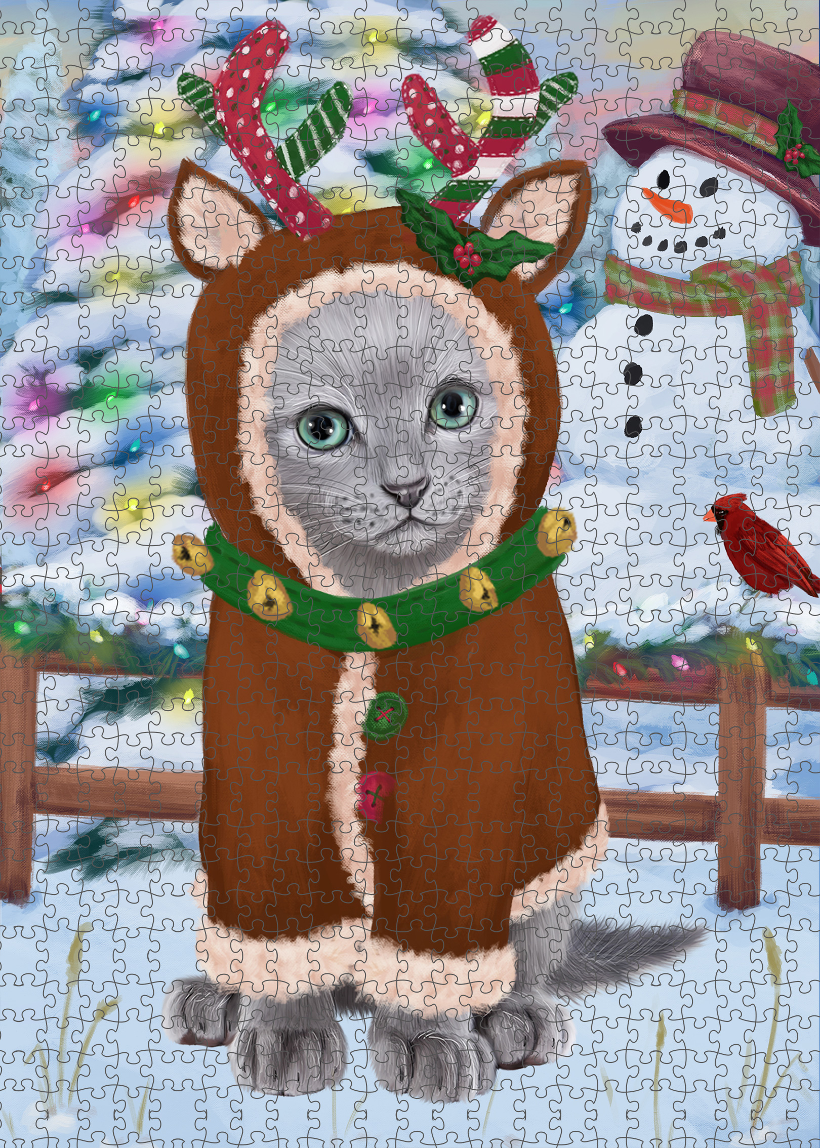 Russian Blue Jigsaw Puzzle for Adults Interlocking Games Christmas Cat Gift NWT - Picture 34 of 49