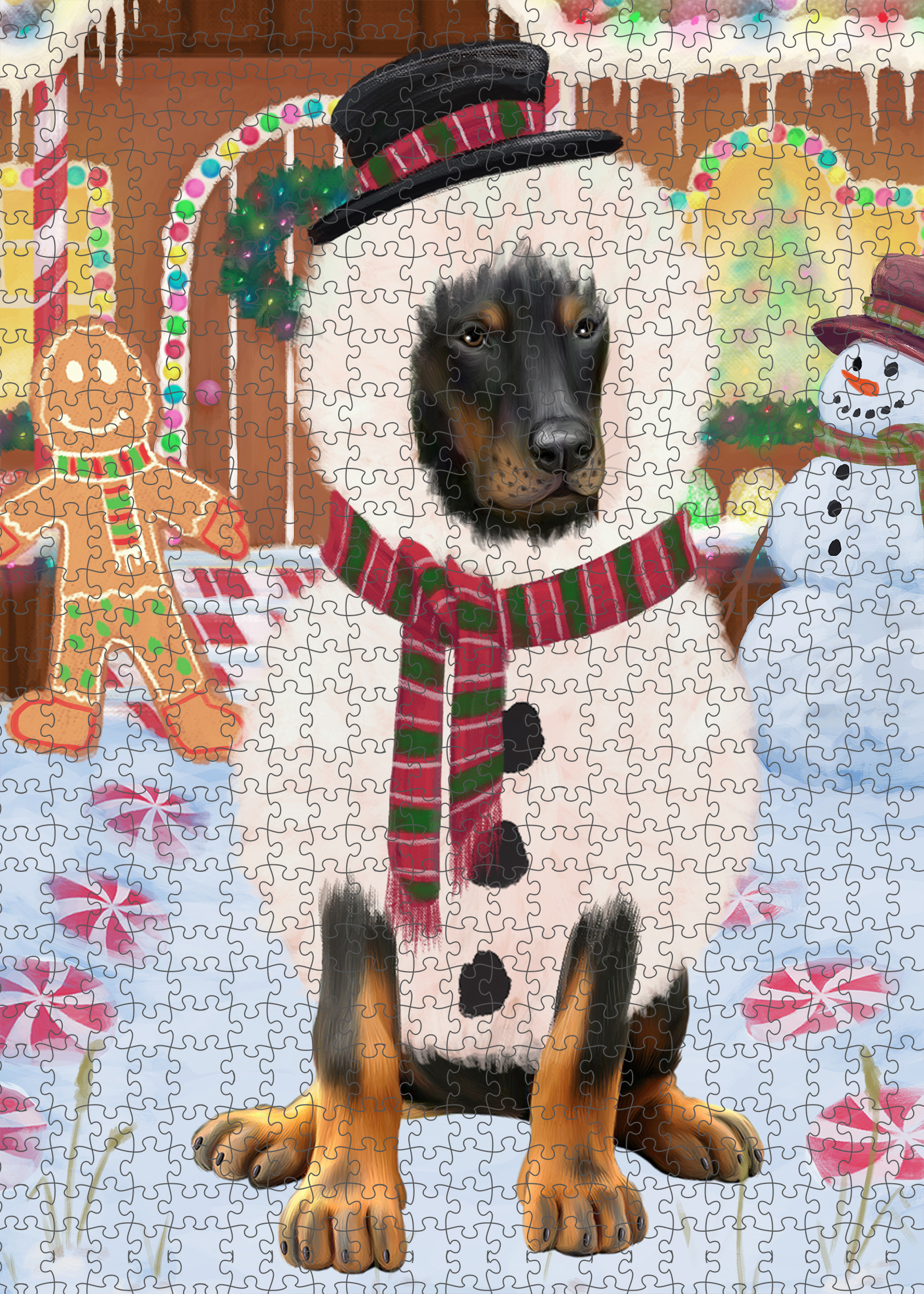 Christmas Doberman Pinscher Dog Photo Jigsaw Interlocking 200 Pcs. Puzzle - Picture 18 of 52