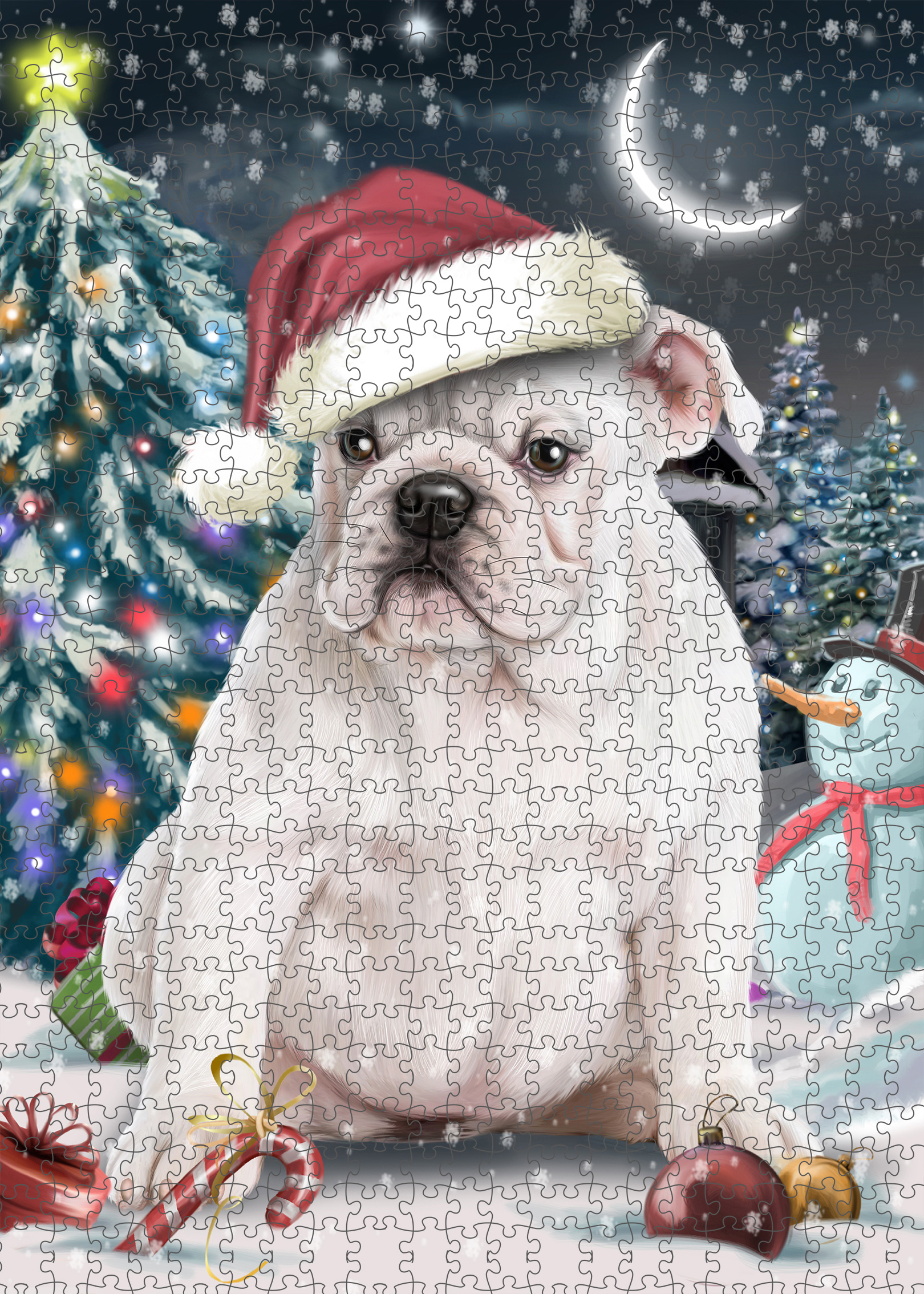 Christmas Bulldog Photo Jigsaw Interlocking 200 Pcs. Puzzle - Picture 19 of 62