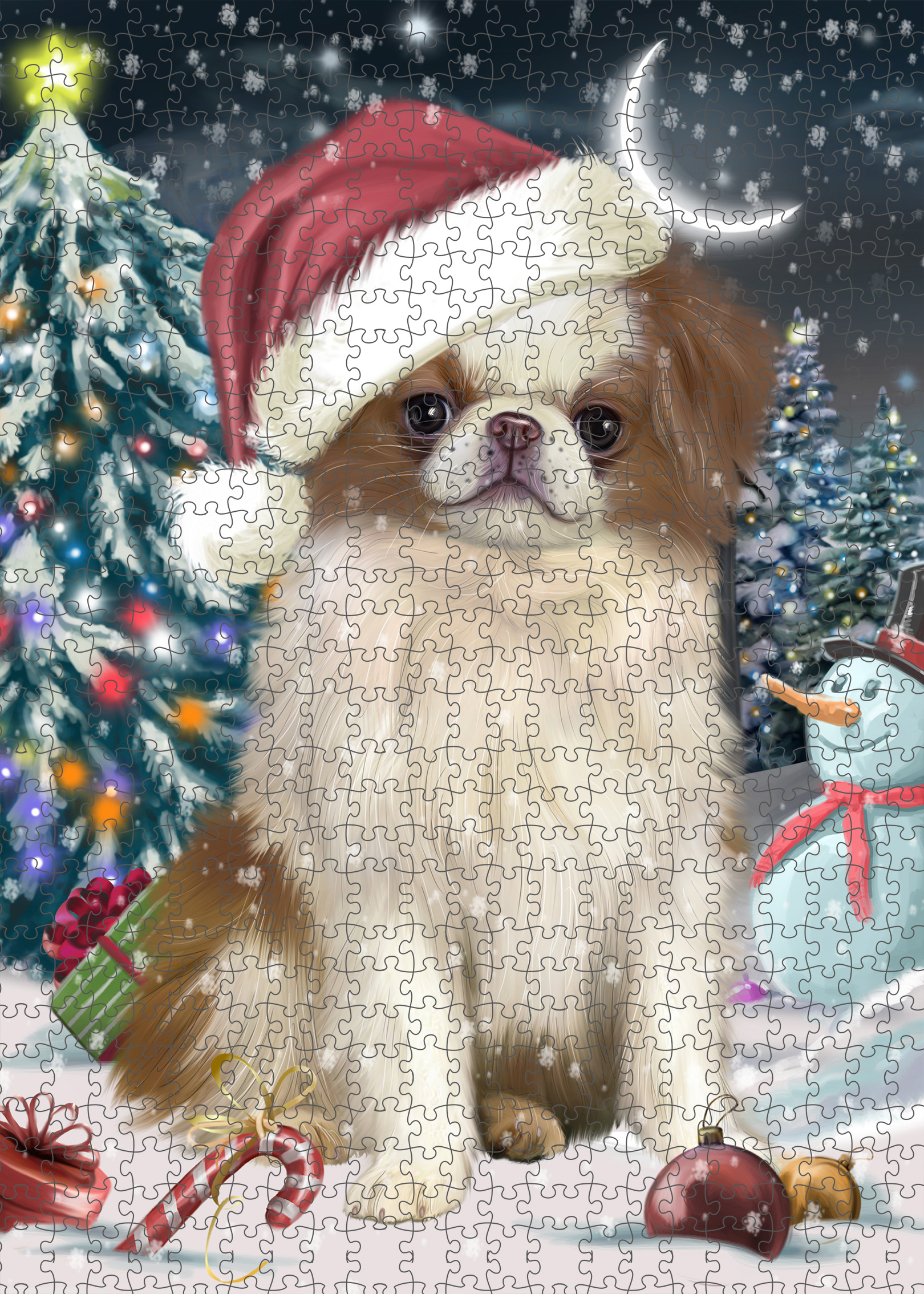 Japanese Chin Jigsaw Puzzle for Adults Interlocking Games Christmas Dog Gift NWT - Picture 12 of 41