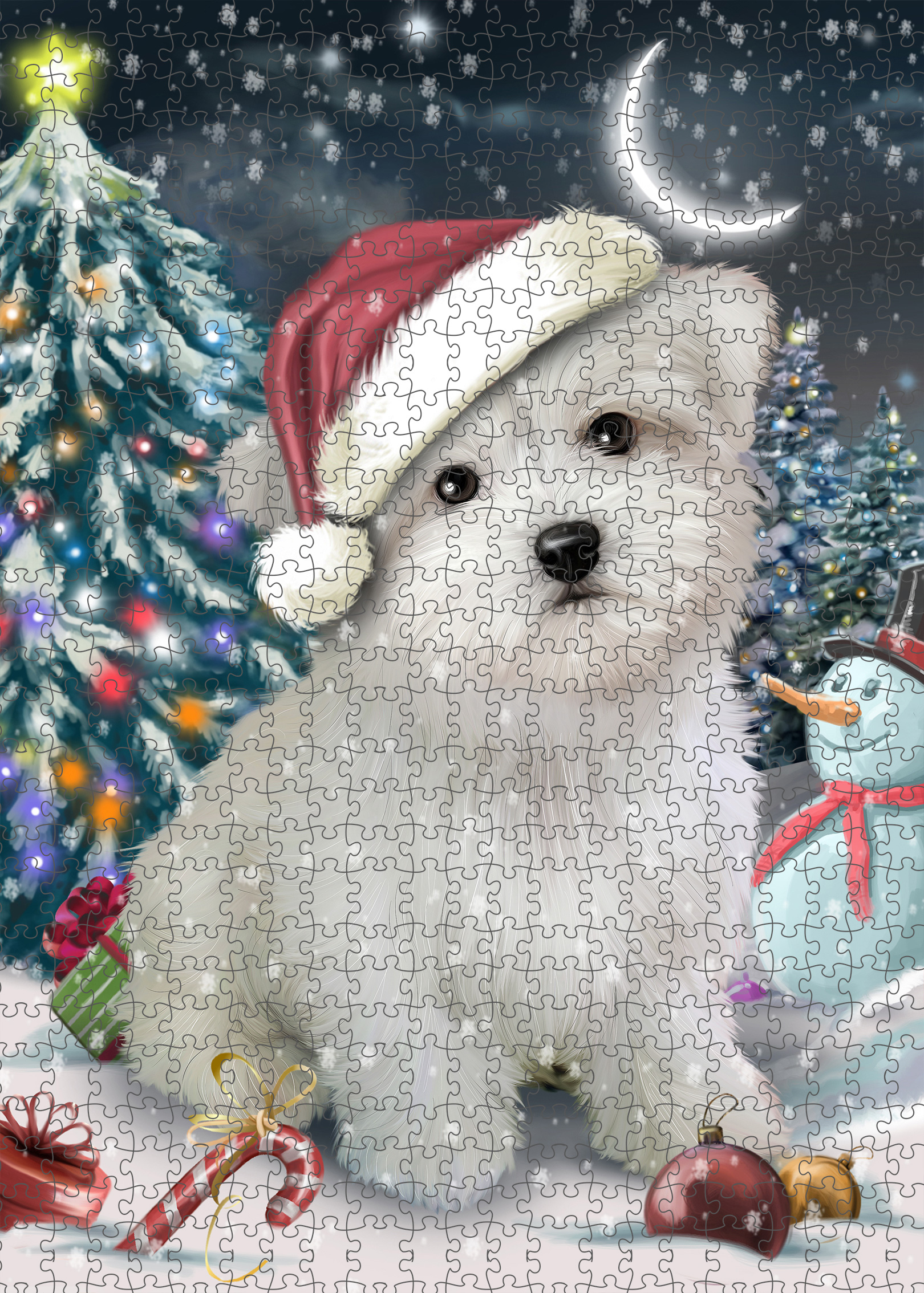 Maltese Jigsaw Puzzle for Adults Interlocking Games Christmas Dog Gift NWT - Picture 12 of 50