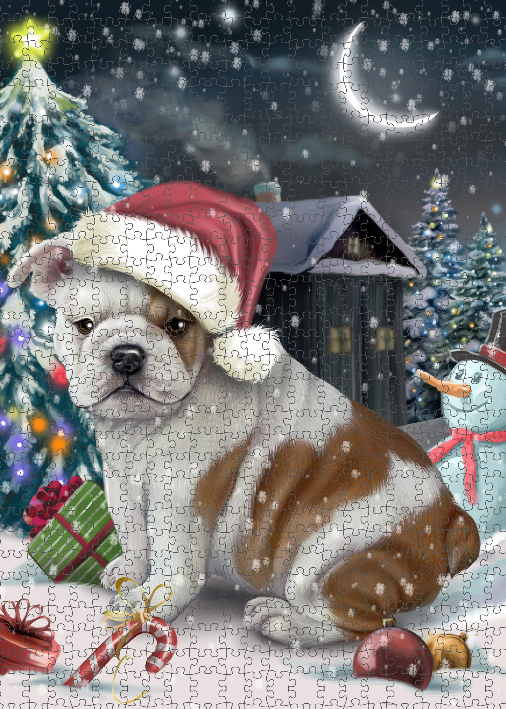 Christmas Bulldog Photo Jigsaw Interlocking 200 Pcs. Puzzle - Picture 20 of 62