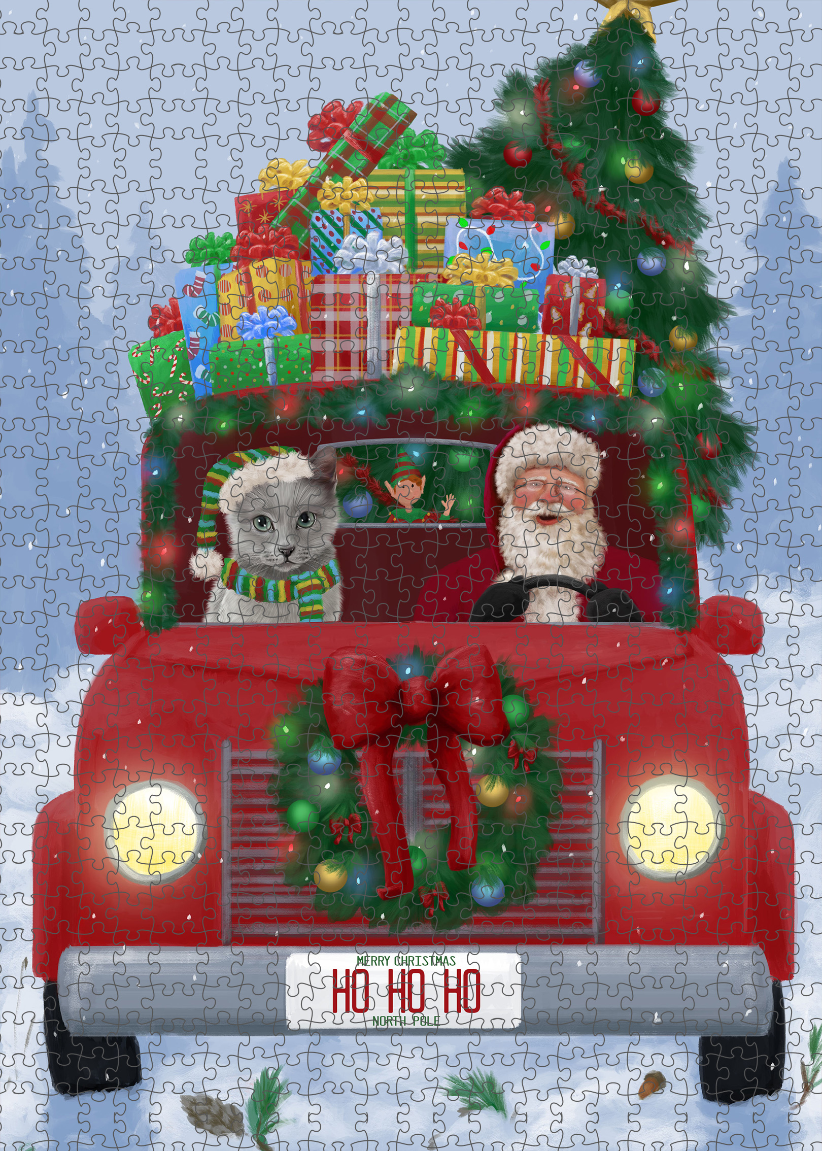 Russian Blue Jigsaw Puzzle for Adults Interlocking Games Christmas Cat Gift NWT - Picture 39 of 49