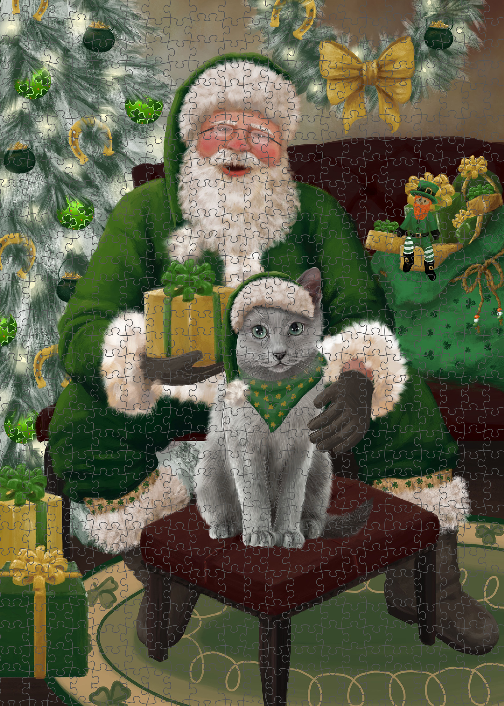 Russian Blue Jigsaw Puzzle for Adults Interlocking Games Christmas Cat Gift NWT - Picture 27 of 49