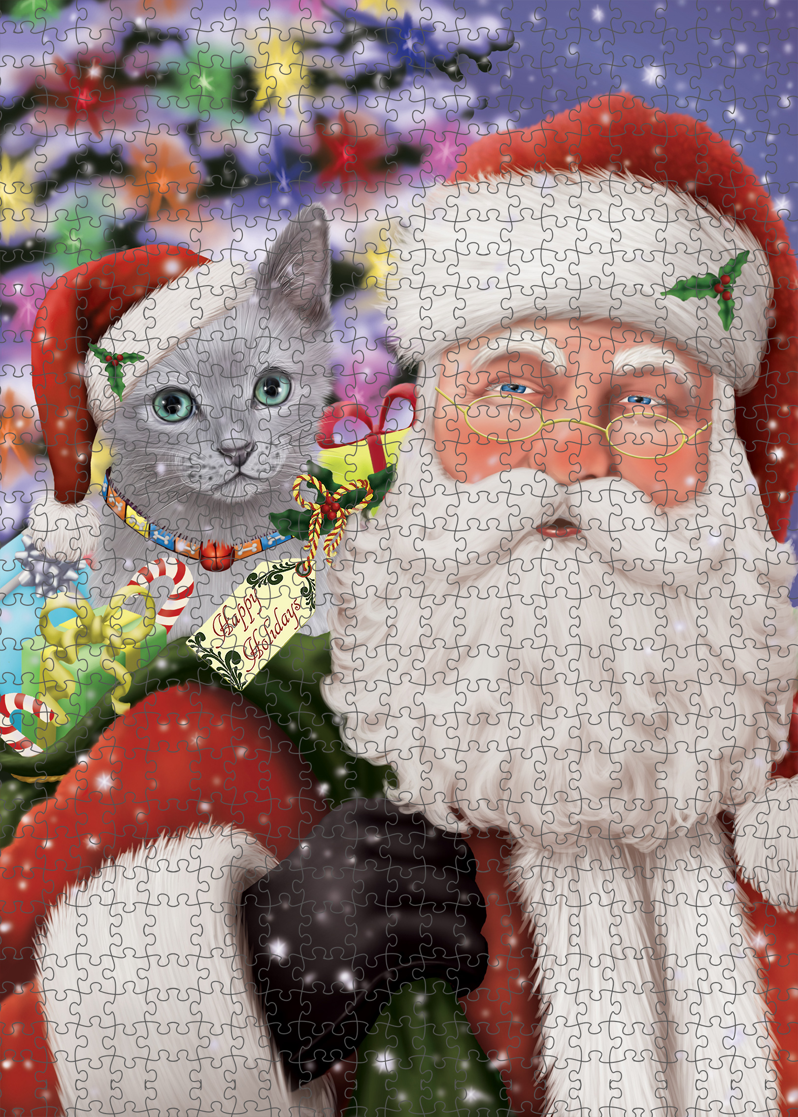 Russian Blue Jigsaw Puzzle for Adults Interlocking Games Christmas Cat Gift NWT - Picture 44 of 49