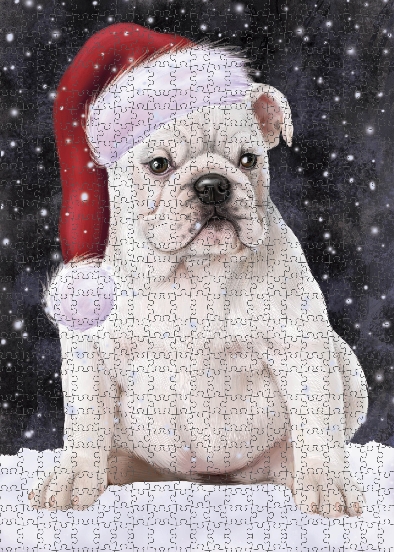 Christmas Bulldog Photo Jigsaw Interlocking 200 Pcs. Puzzle - Picture 25 of 62