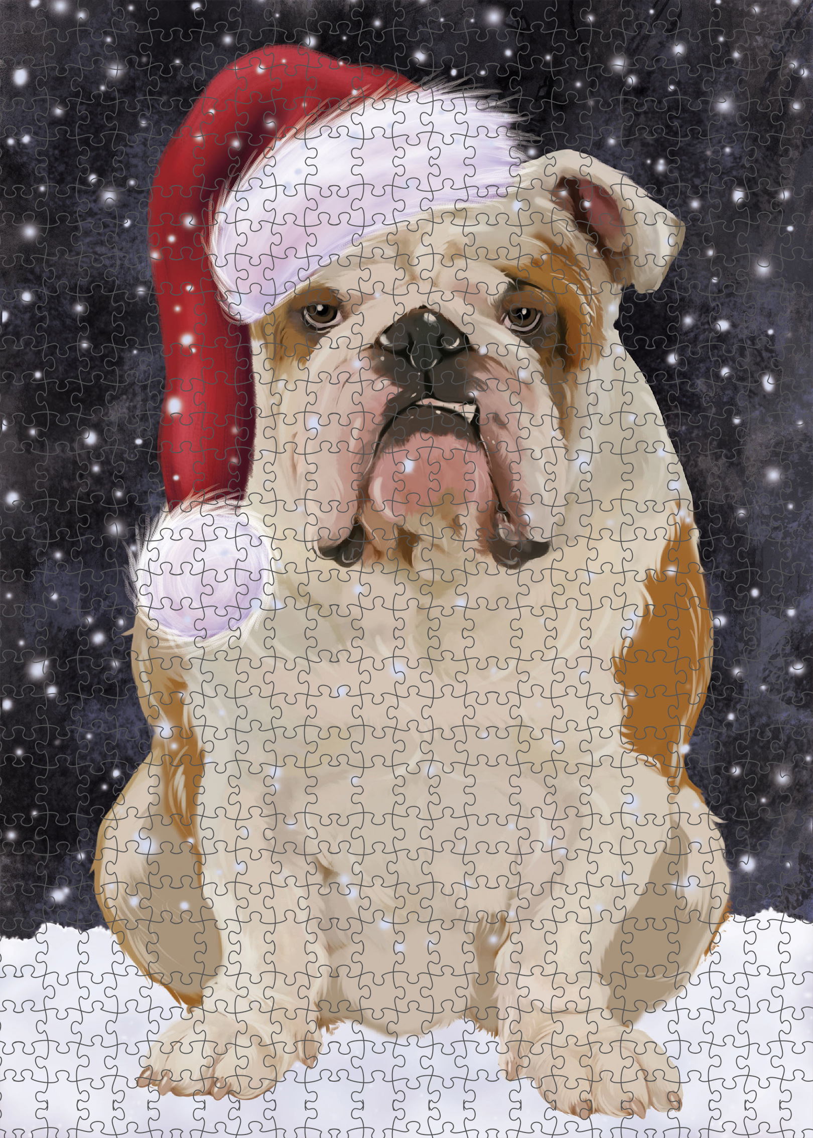Christmas Bulldog Photo Jigsaw Interlocking 200 Pcs. Puzzle - Picture 26 of 62