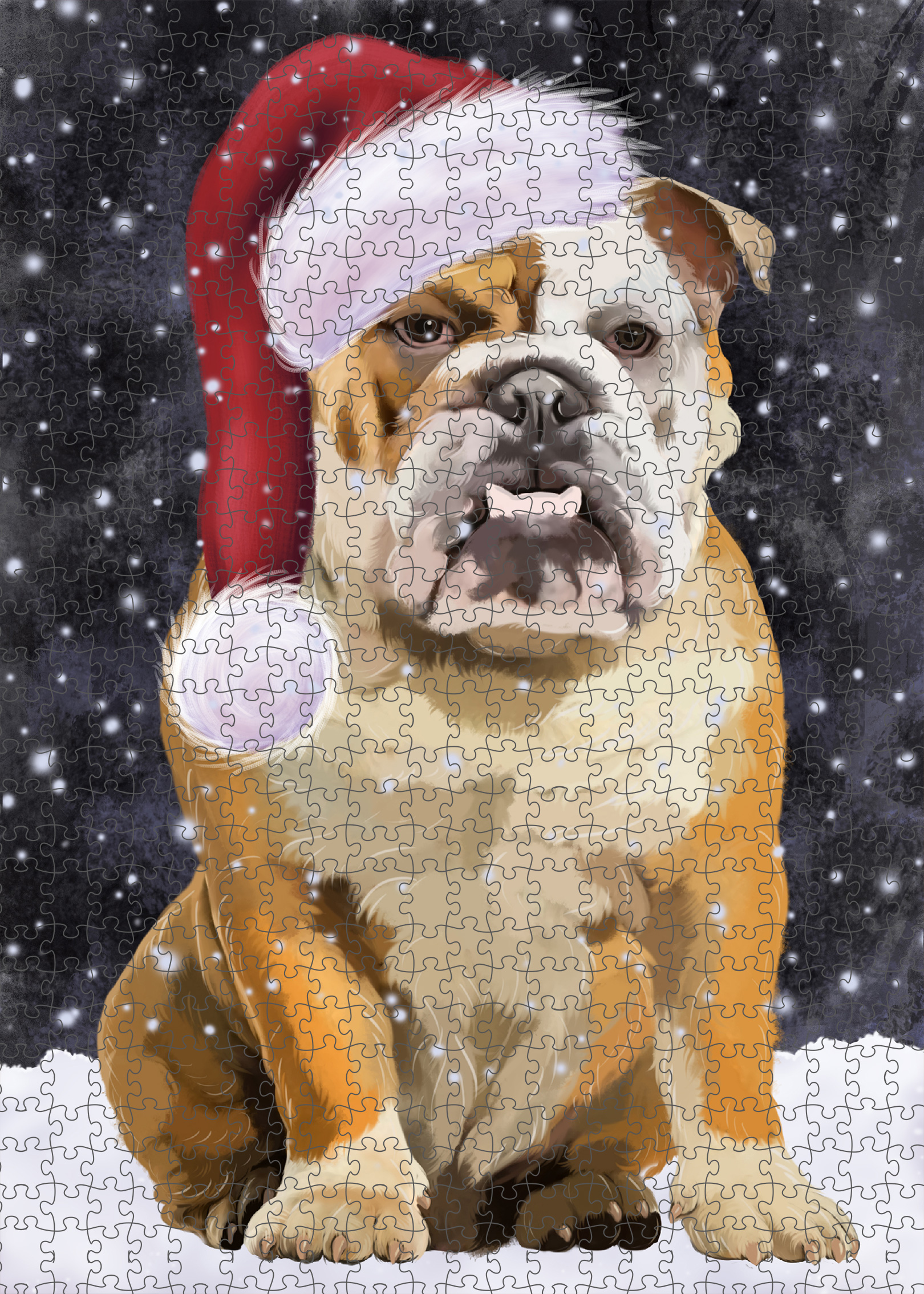 Christmas Bulldog Photo Jigsaw Interlocking 200 Pcs. Puzzle - Picture 27 of 62