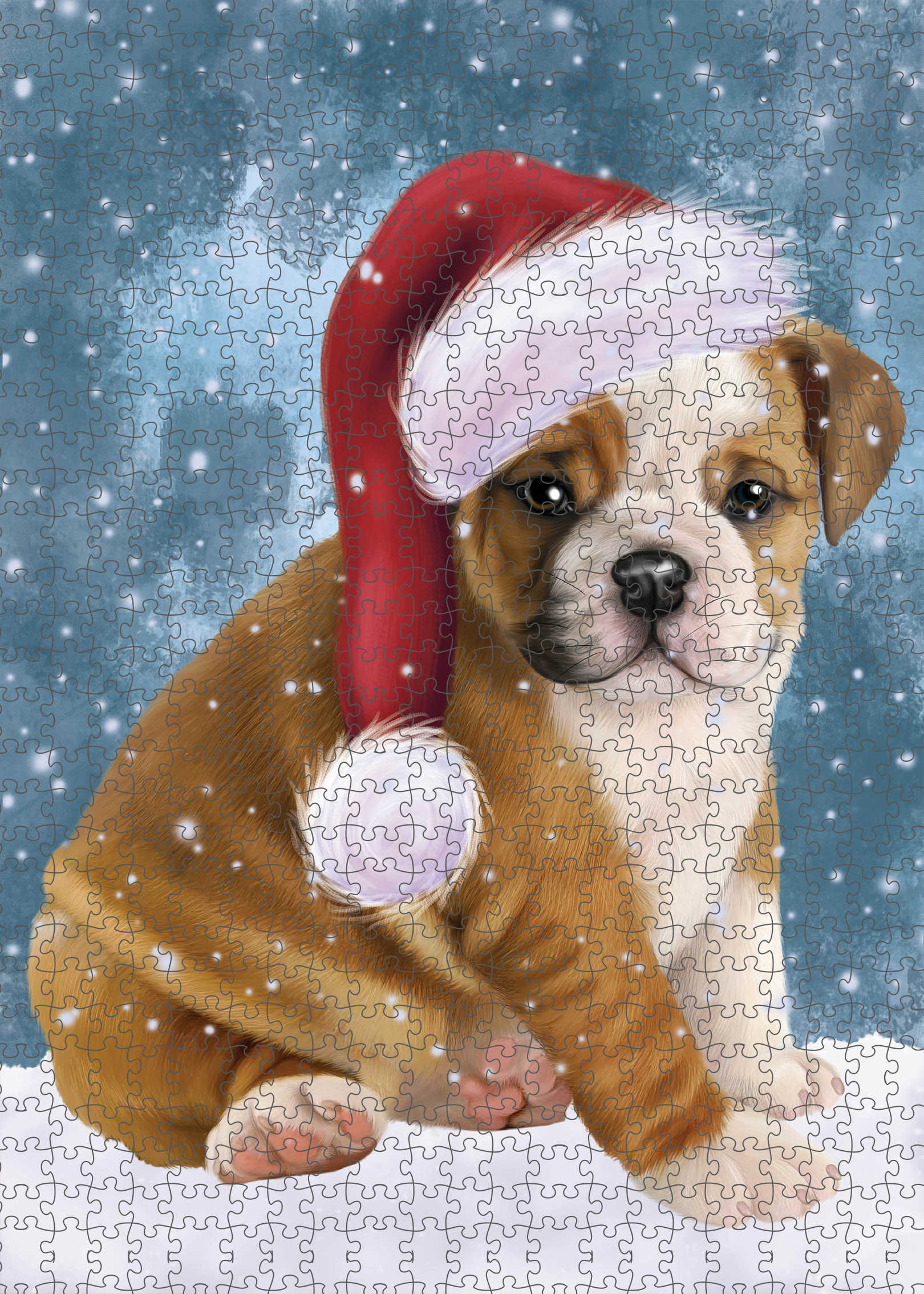 Christmas Bulldog Photo Jigsaw Interlocking 200 Pcs. Puzzle - Picture 28 of 62