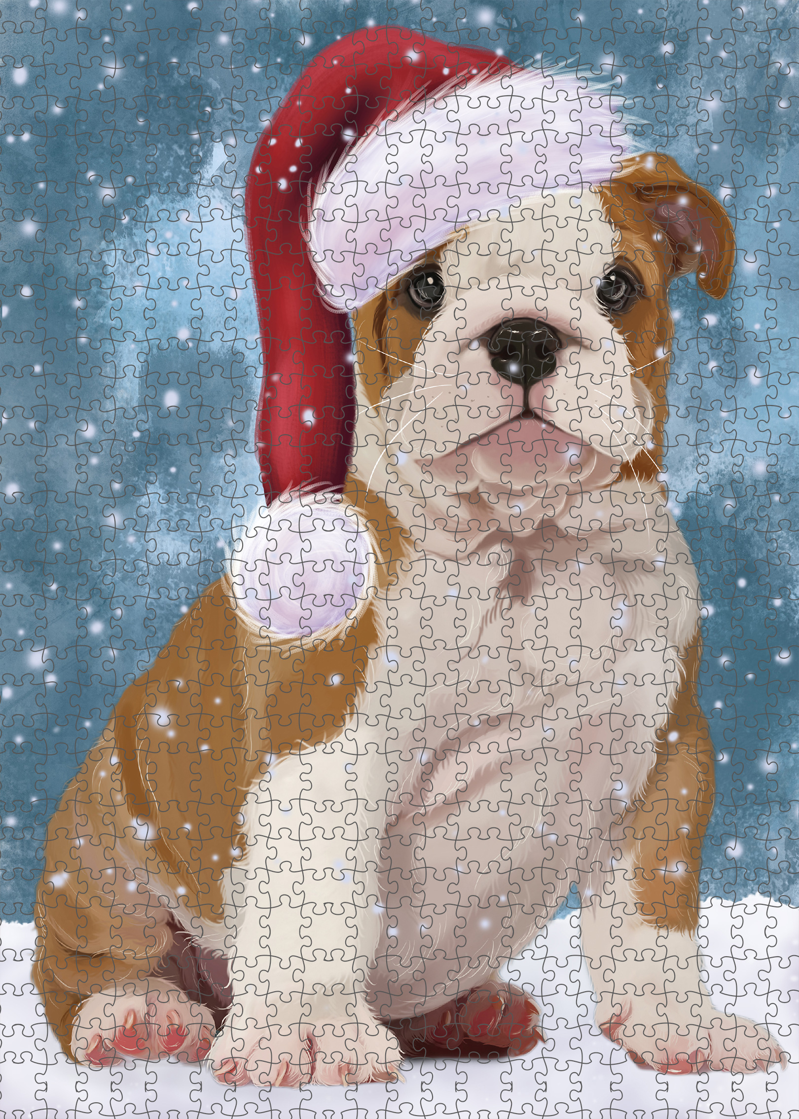 Christmas Bulldog Photo Jigsaw Interlocking 200 Pcs. Puzzle - Picture 29 of 62