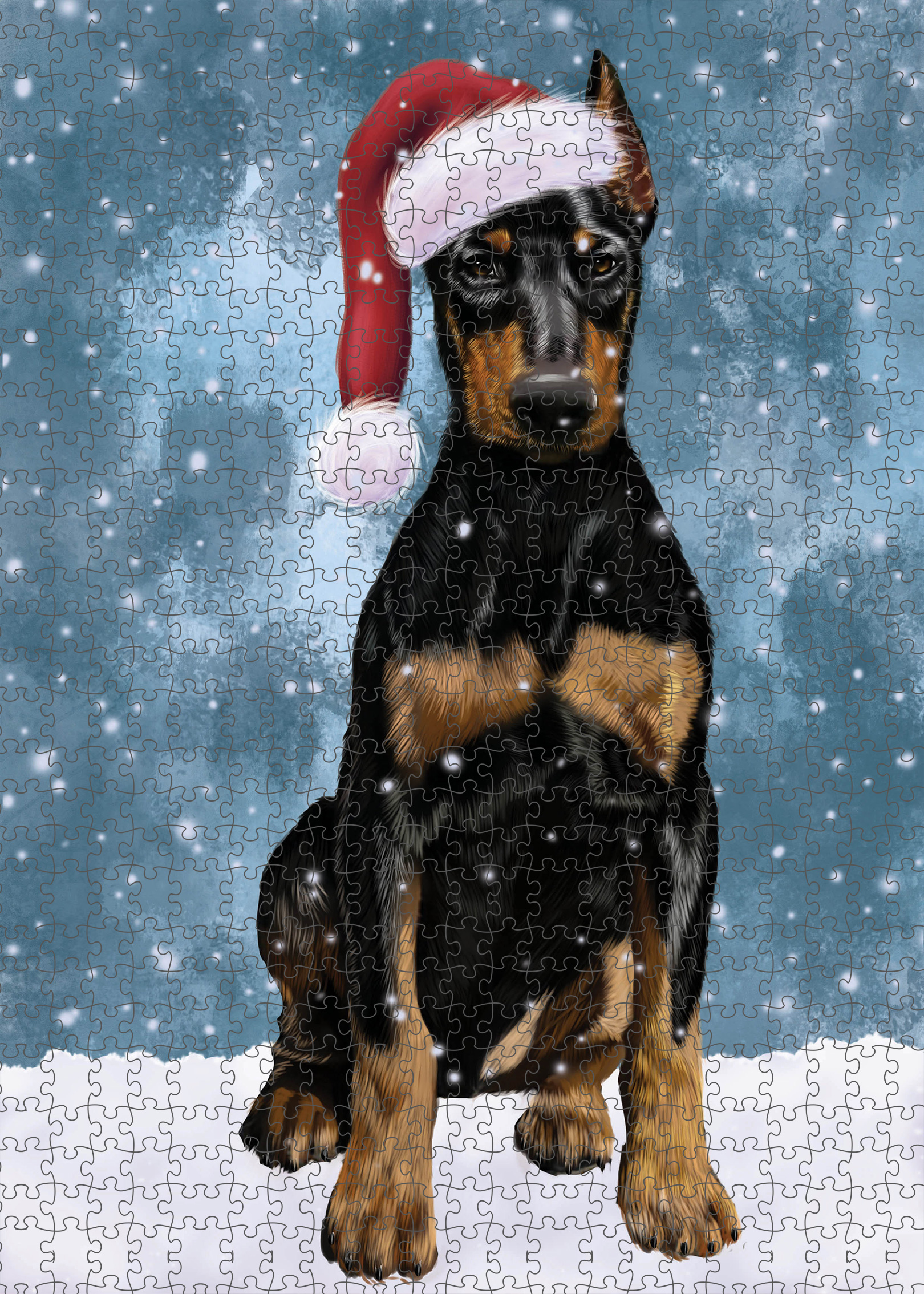 Christmas Doberman Pinscher Dog Photo Jigsaw Interlocking 200 Pcs. Puzzle - Picture 26 of 52