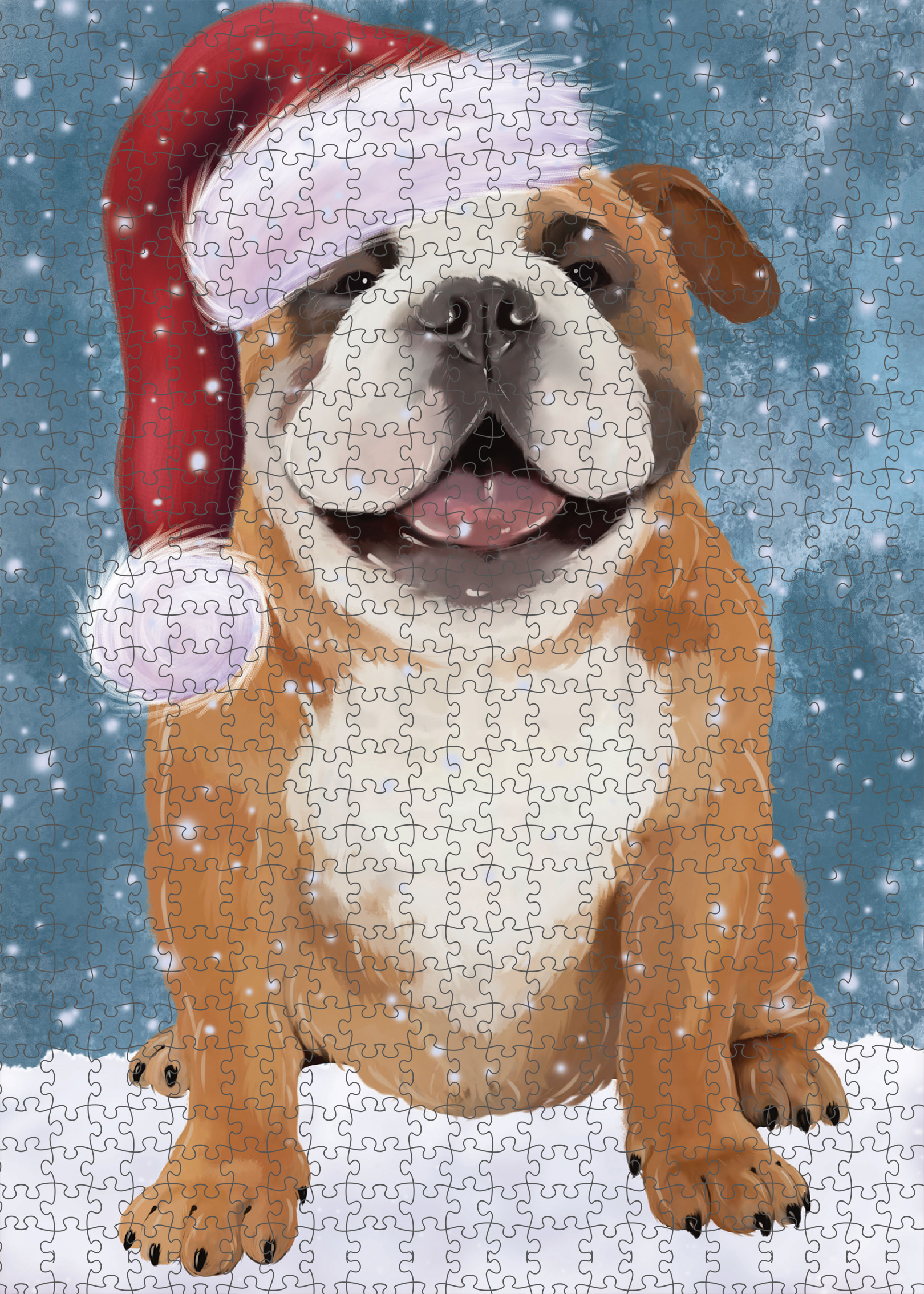 Christmas Bulldog Photo Jigsaw Interlocking 200 Pcs. Puzzle - Picture 30 of 62
