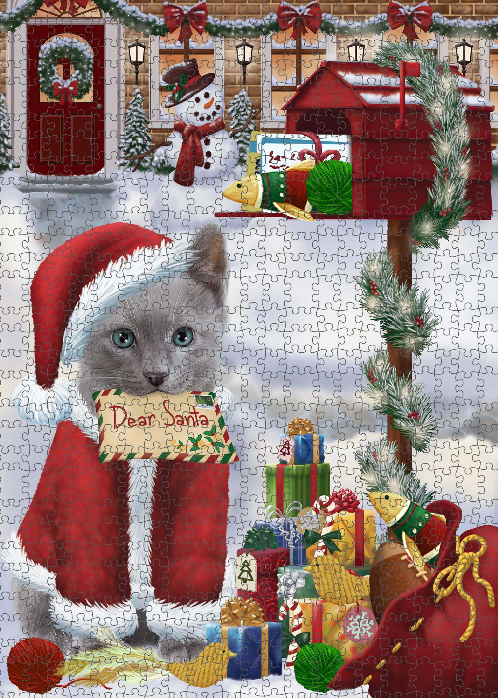 Russian Blue Jigsaw Puzzle for Adults Interlocking Games Christmas Cat Gift NWT - Picture 43 of 49