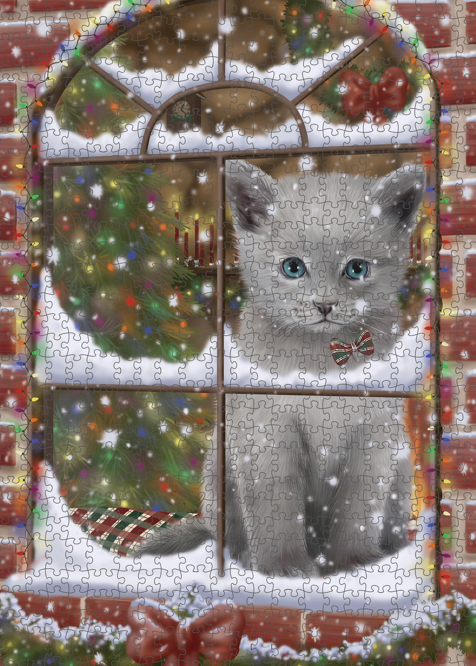 Russian Blue Jigsaw Puzzle for Adults Interlocking Games Christmas Cat Gift NWT - Picture 36 of 49