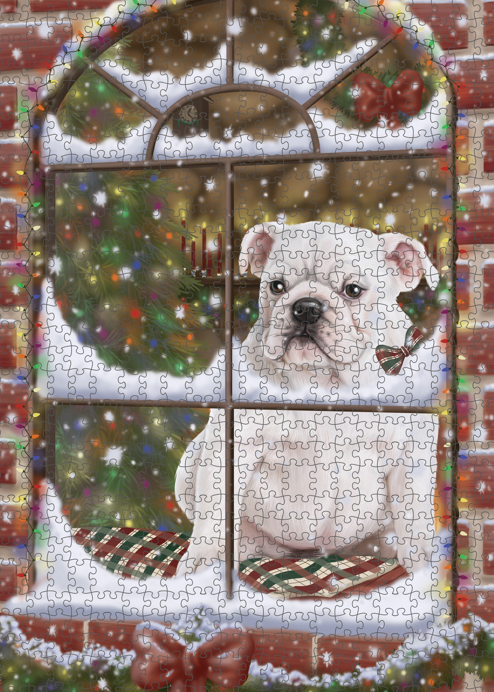 Christmas Bulldog Photo Jigsaw Interlocking 200 Pcs. Puzzle - Picture 35 of 62
