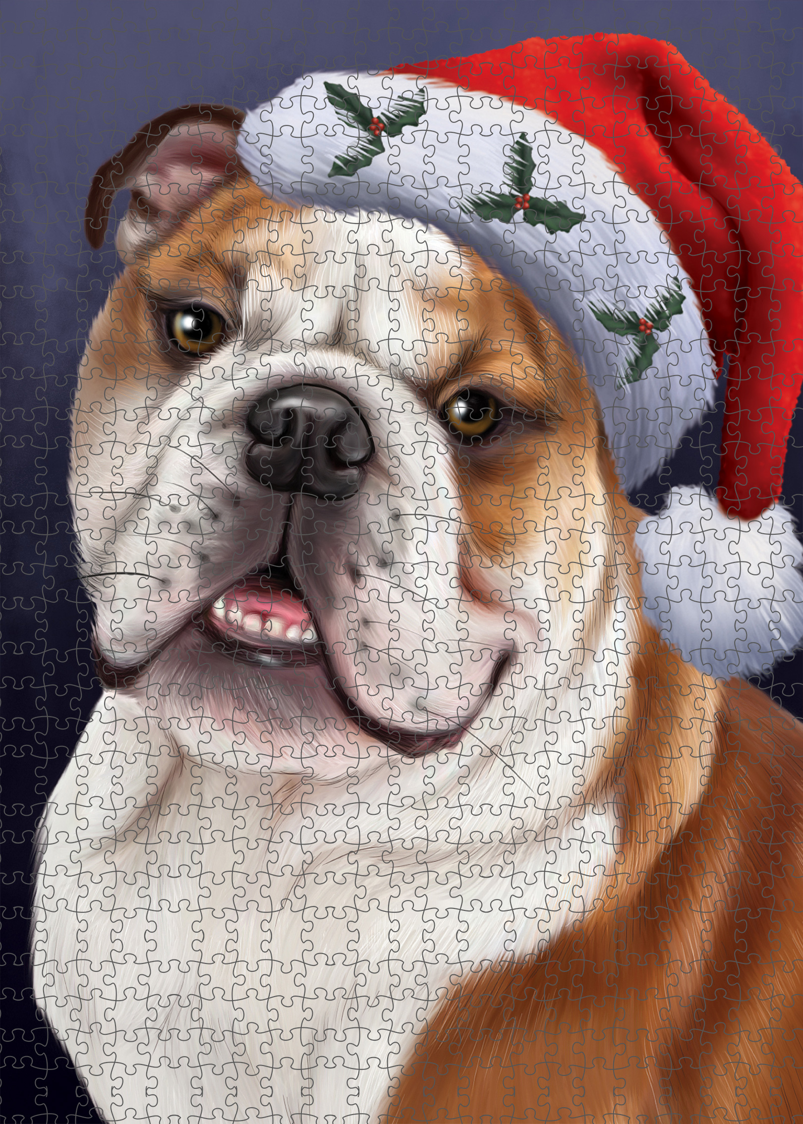 Christmas Bulldog Photo Jigsaw Interlocking 200 Pcs. Puzzle - Picture 38 of 62