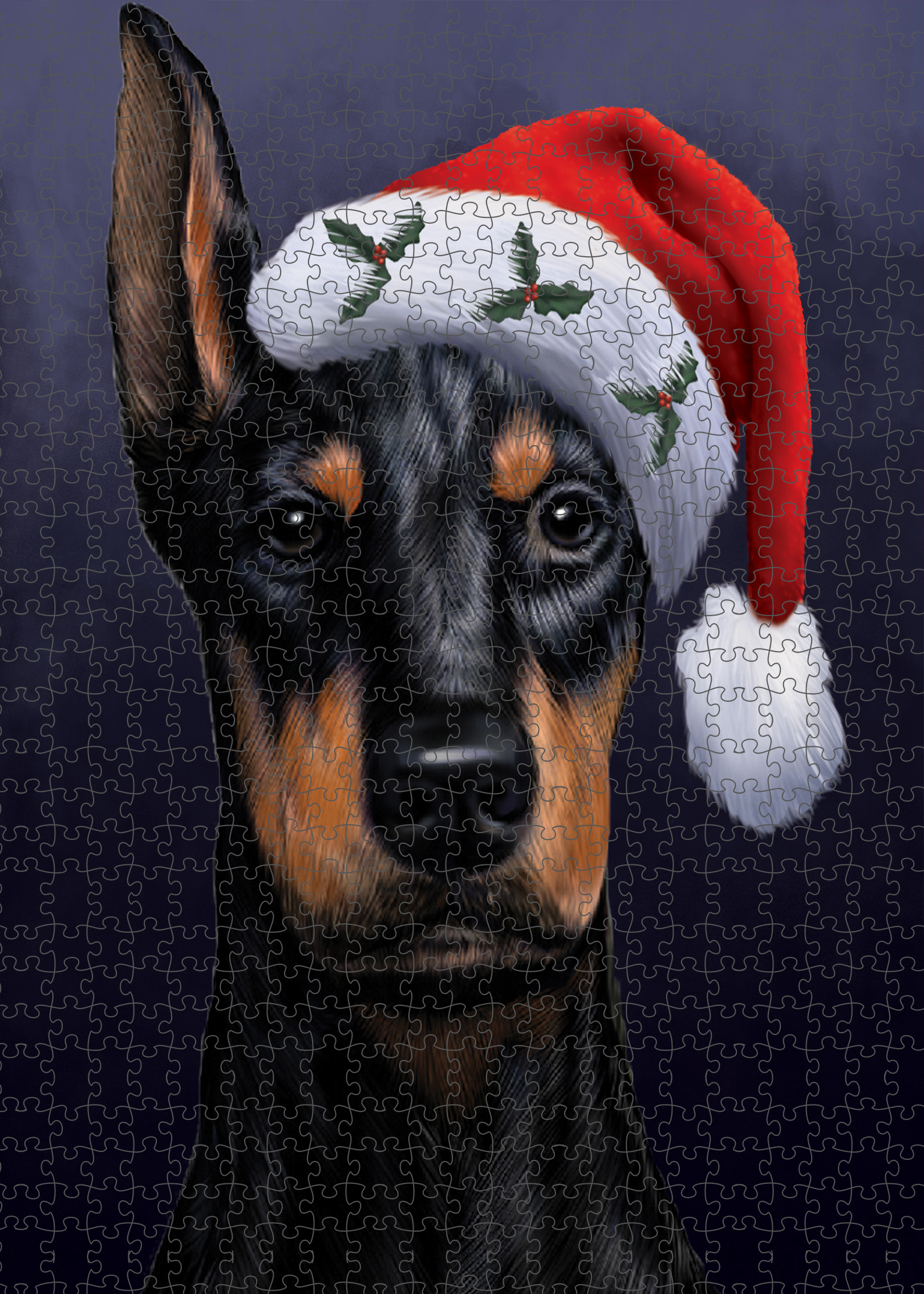 Christmas Doberman Pinscher Dog Photo Jigsaw Interlocking 200 Pcs. Puzzle - Picture 33 of 52