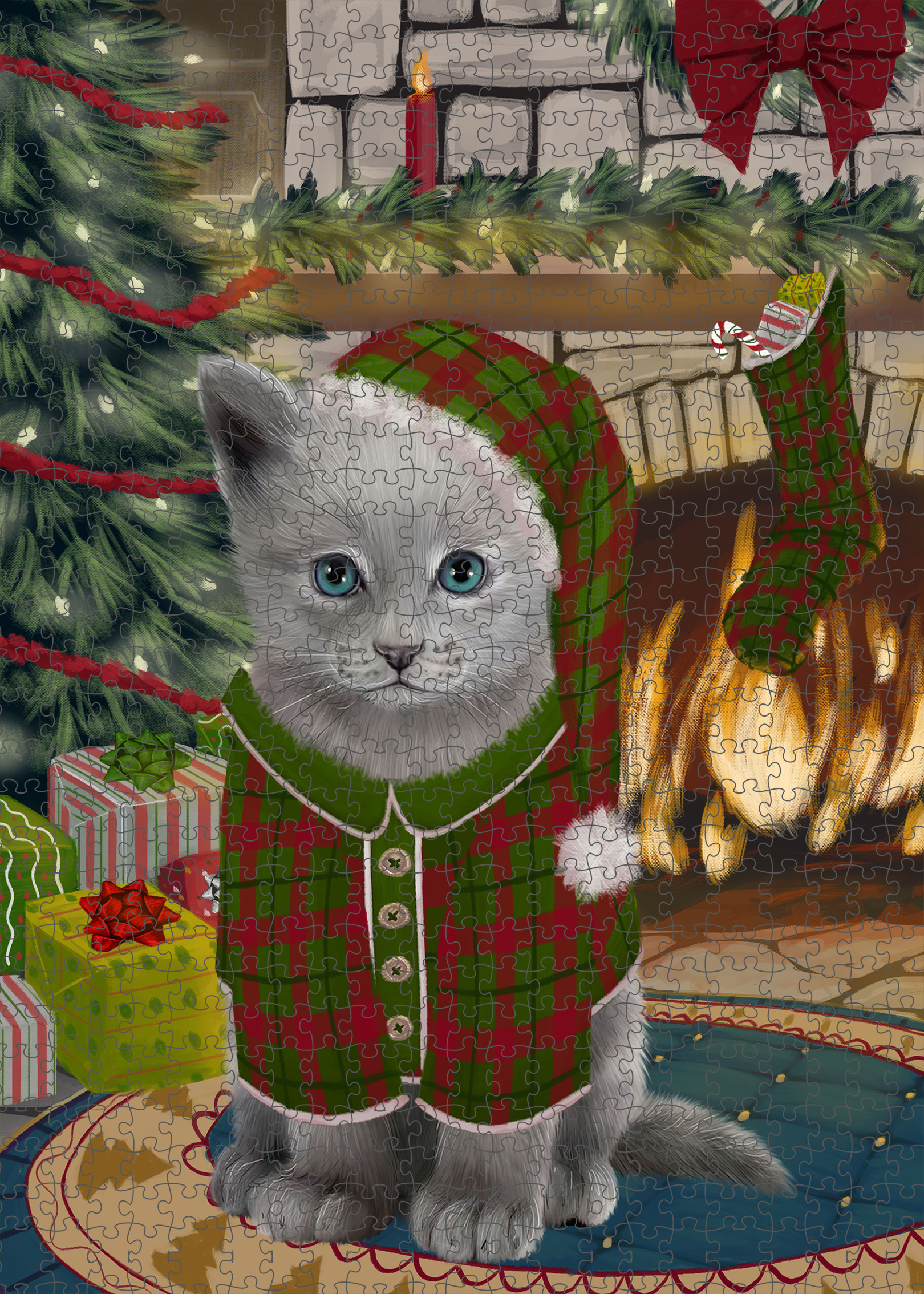 Russian Blue Jigsaw Puzzle for Adults Interlocking Games Christmas Cat Gift NWT - Picture 35 of 49