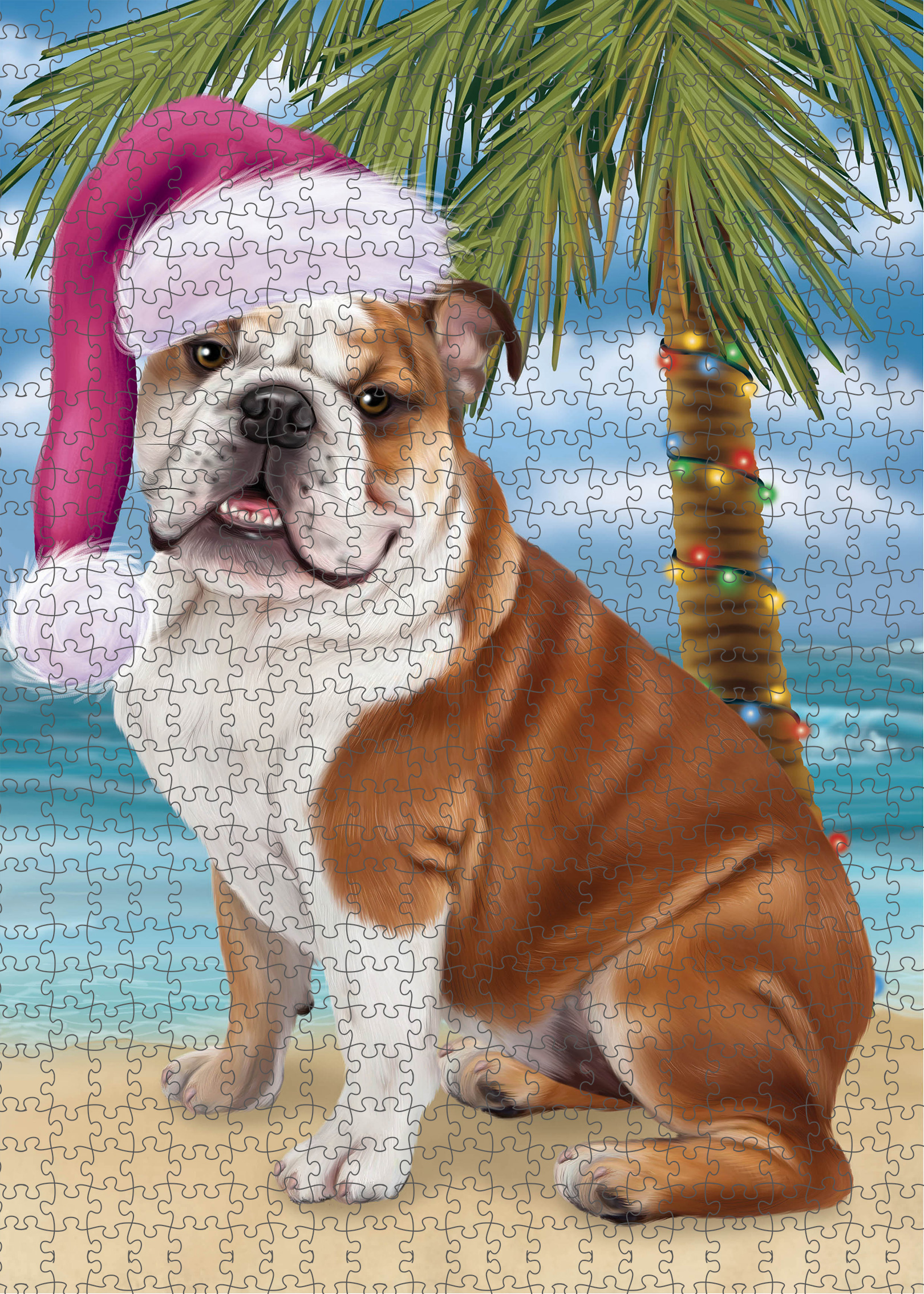 Christmas Bulldog Photo Jigsaw Interlocking 200 Pcs. Puzzle - Picture 45 of 62