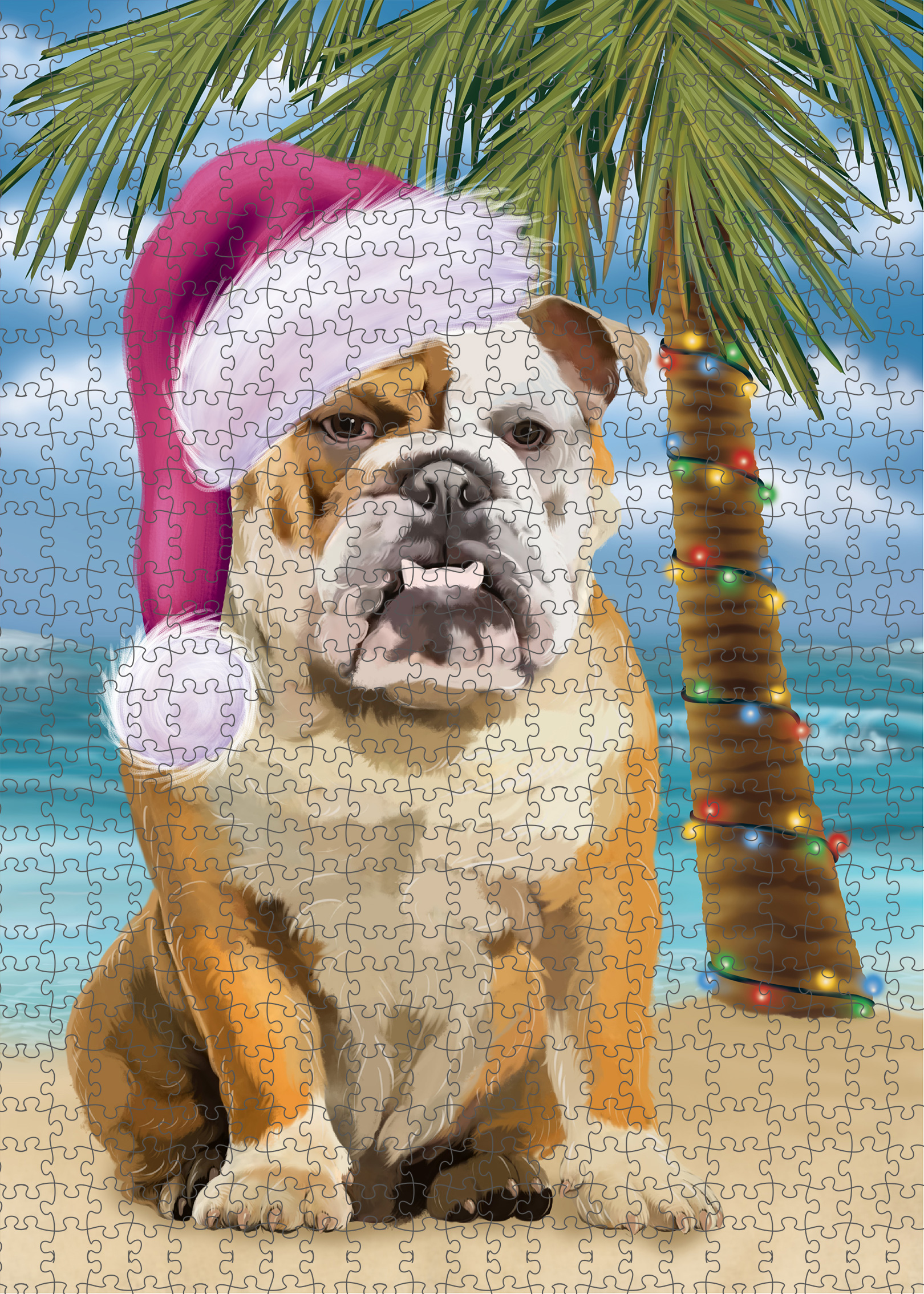 Christmas Bulldog Photo Jigsaw Interlocking 200 Pcs. Puzzle - Picture 46 of 62
