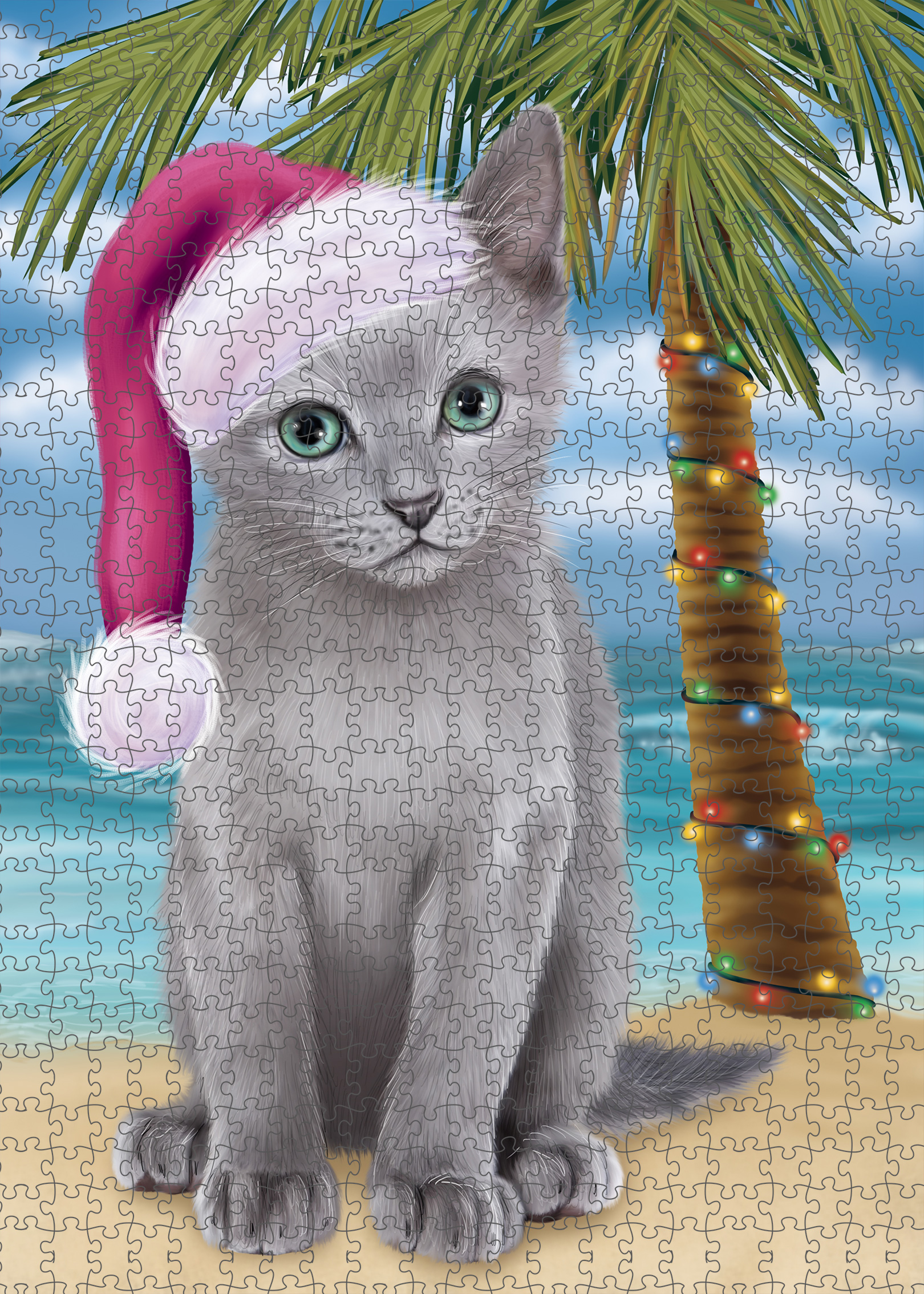 Russian Blue Jigsaw Puzzle for Adults Interlocking Games Christmas Cat Gift NWT - Picture 30 of 49