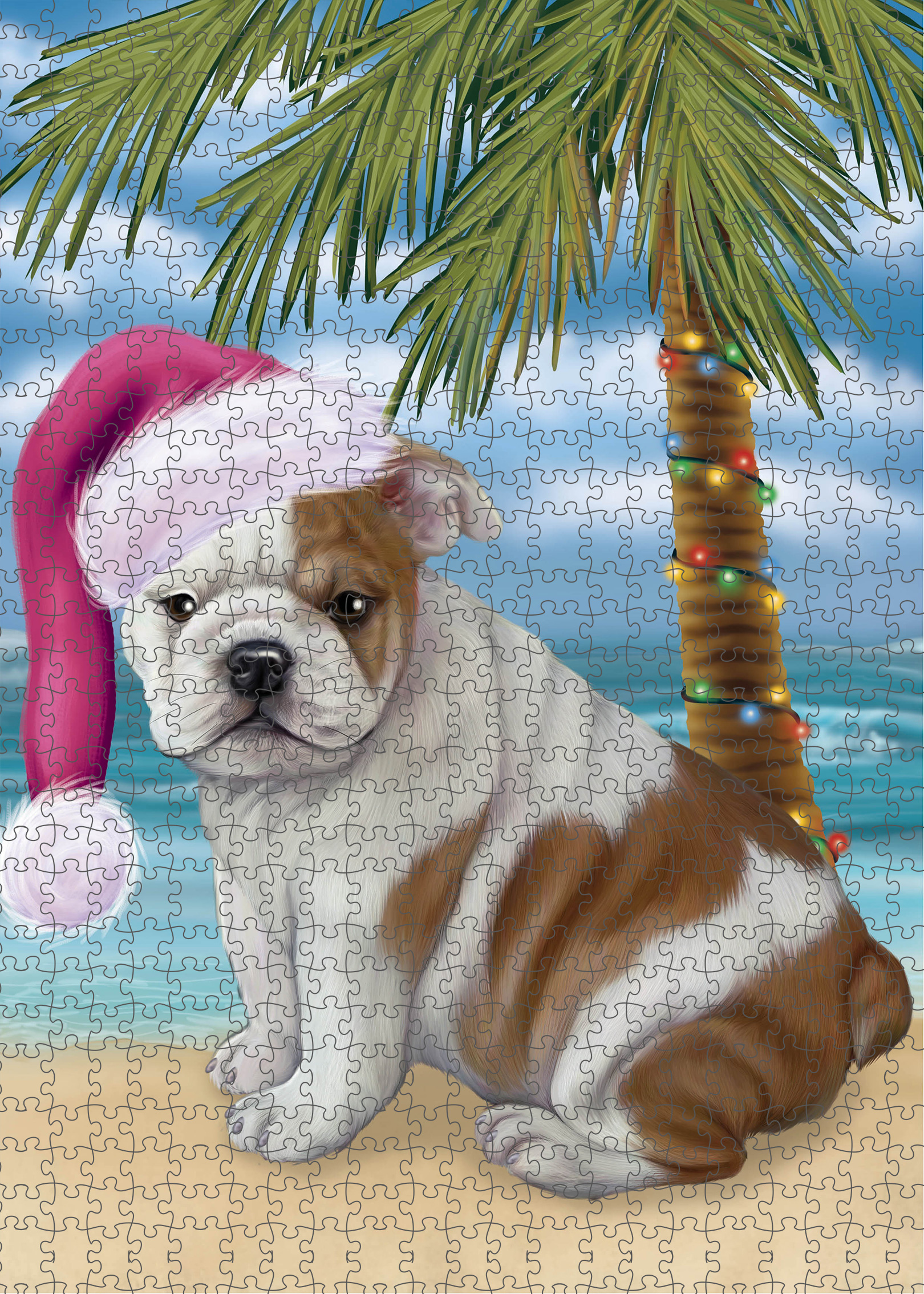 Christmas Bulldog Photo Jigsaw Interlocking 200 Pcs. Puzzle - Picture 47 of 62
