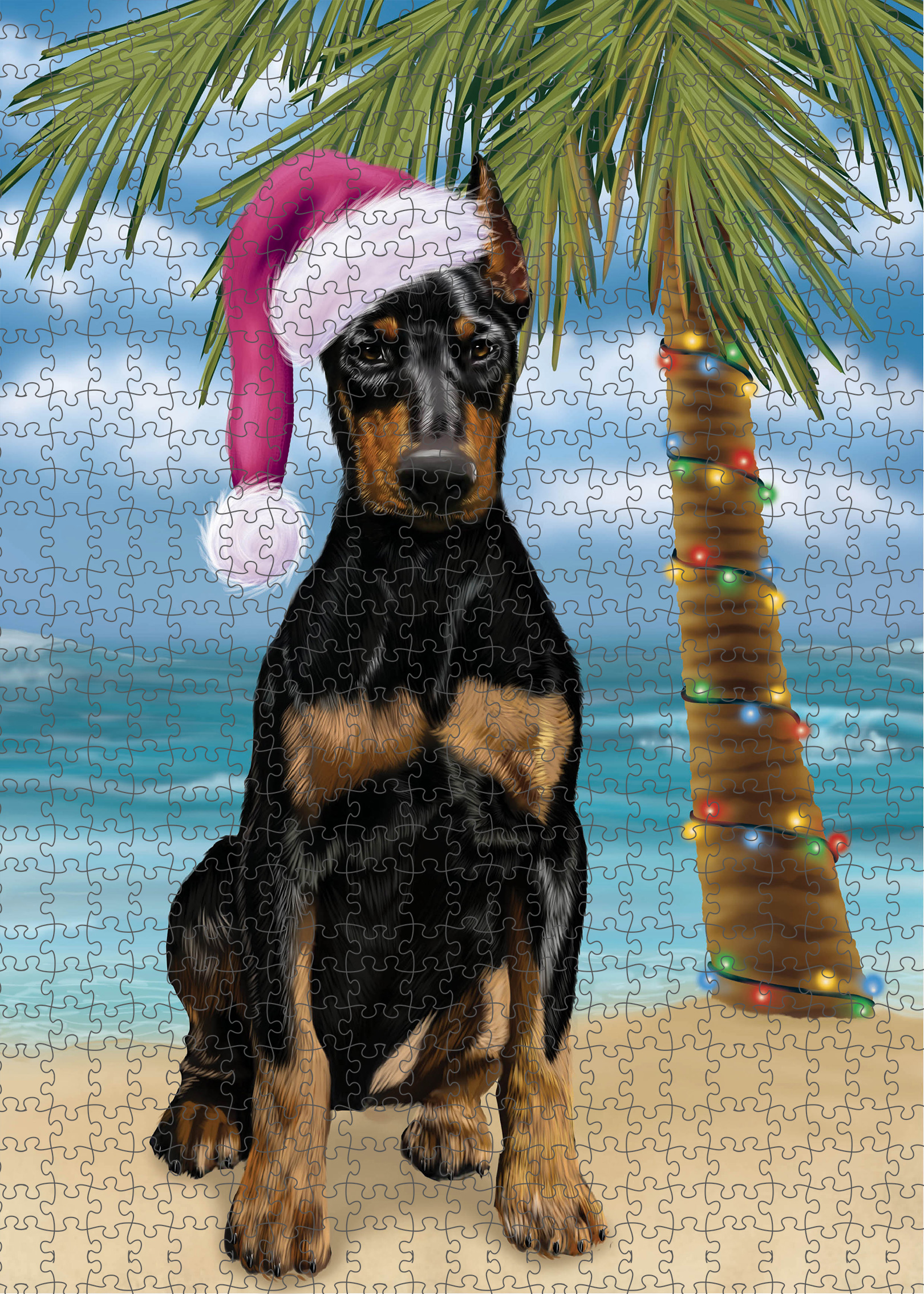 Christmas Doberman Pinscher Dog Photo Jigsaw Interlocking 200 Pcs. Puzzle - Picture 41 of 52