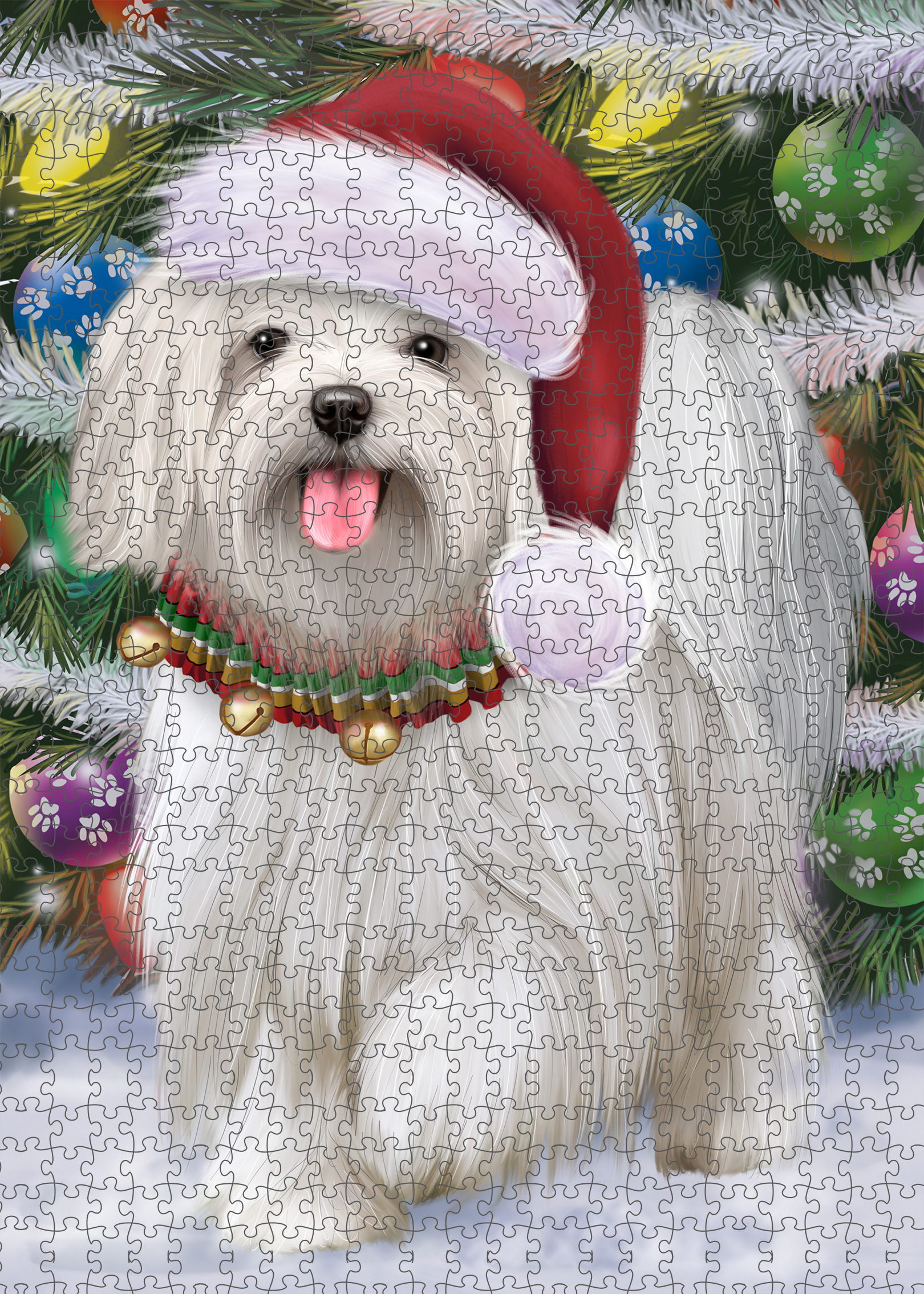 Maltese Jigsaw Puzzle for Adults Interlocking Games Christmas Dog Gift NWT - Picture 40 of 50