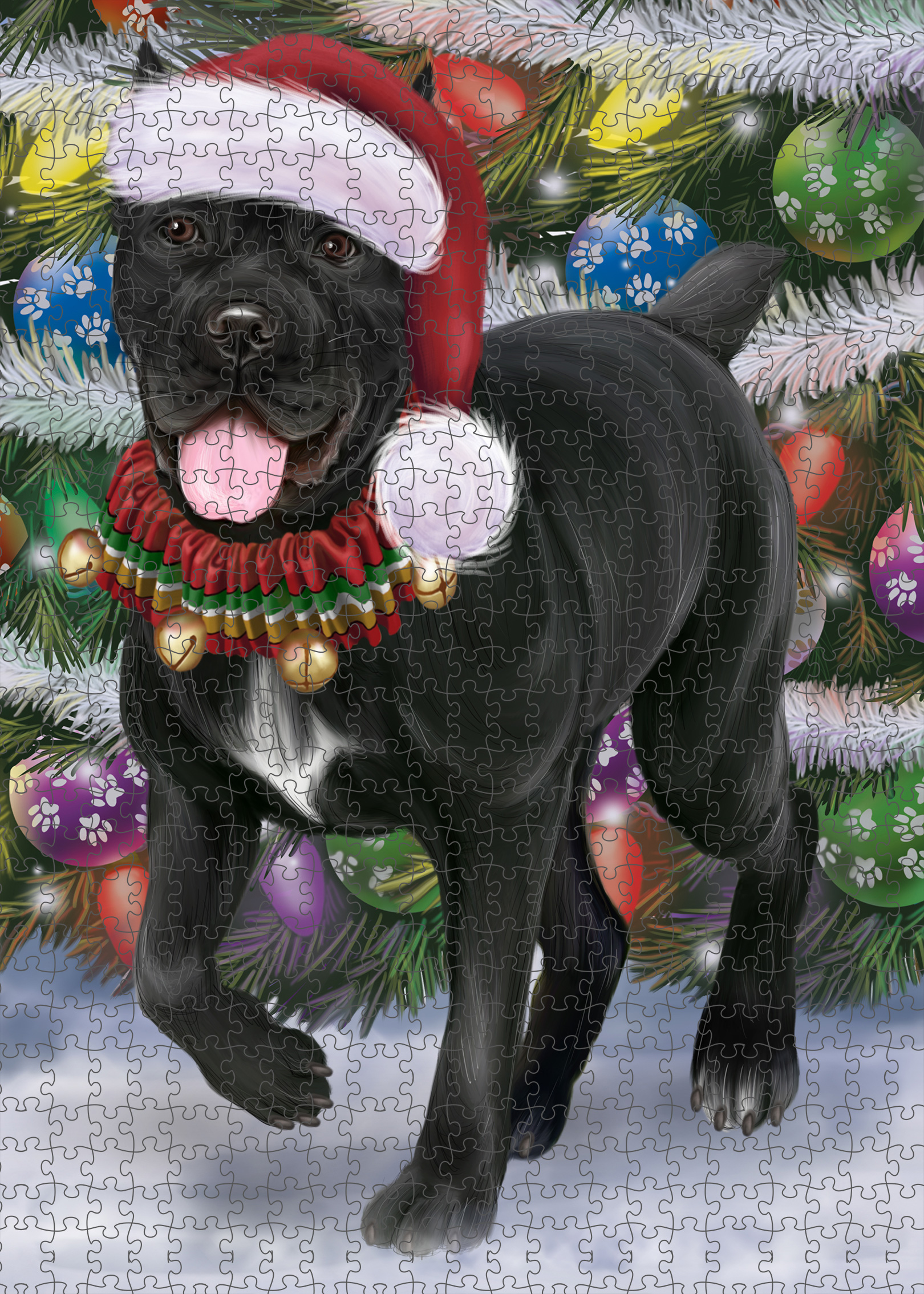 Christmas Cane Corso Dog Photo Jigsaw Interlocking 200 Pcs. Puzzle - Bild 6 von 9