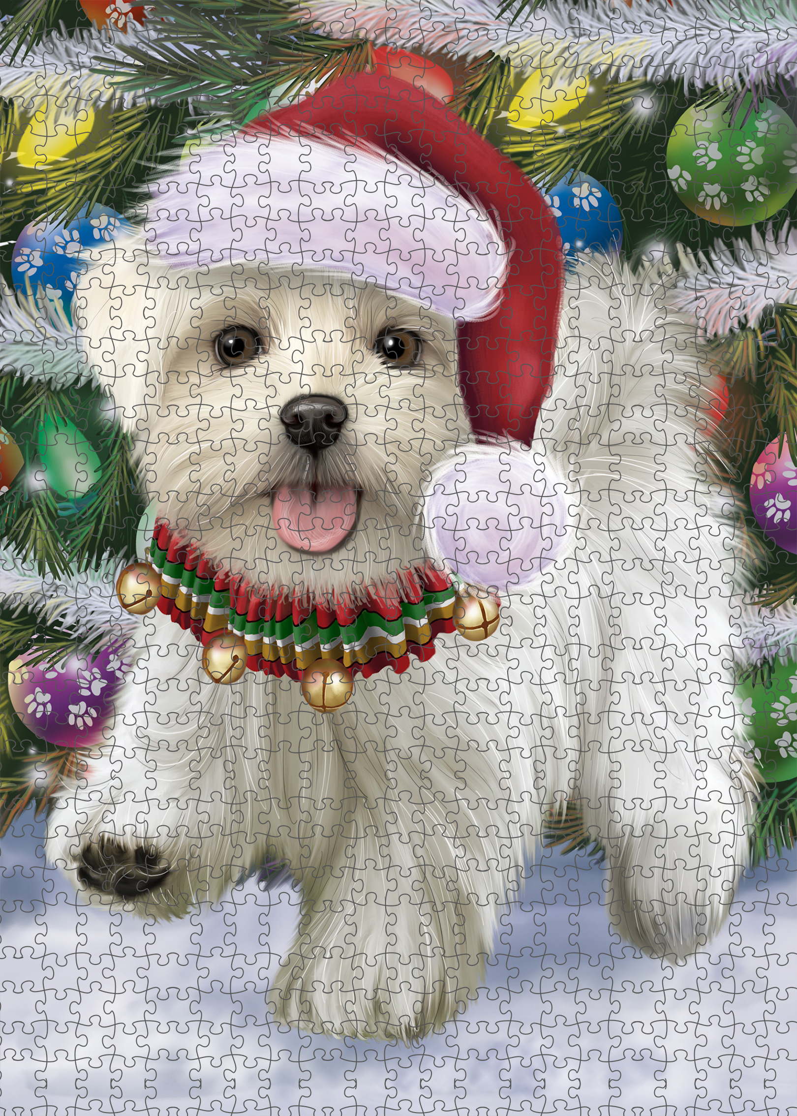 Maltese Jigsaw Puzzle for Adults Interlocking Games Christmas Dog Gift NWT - Picture 49 of 50