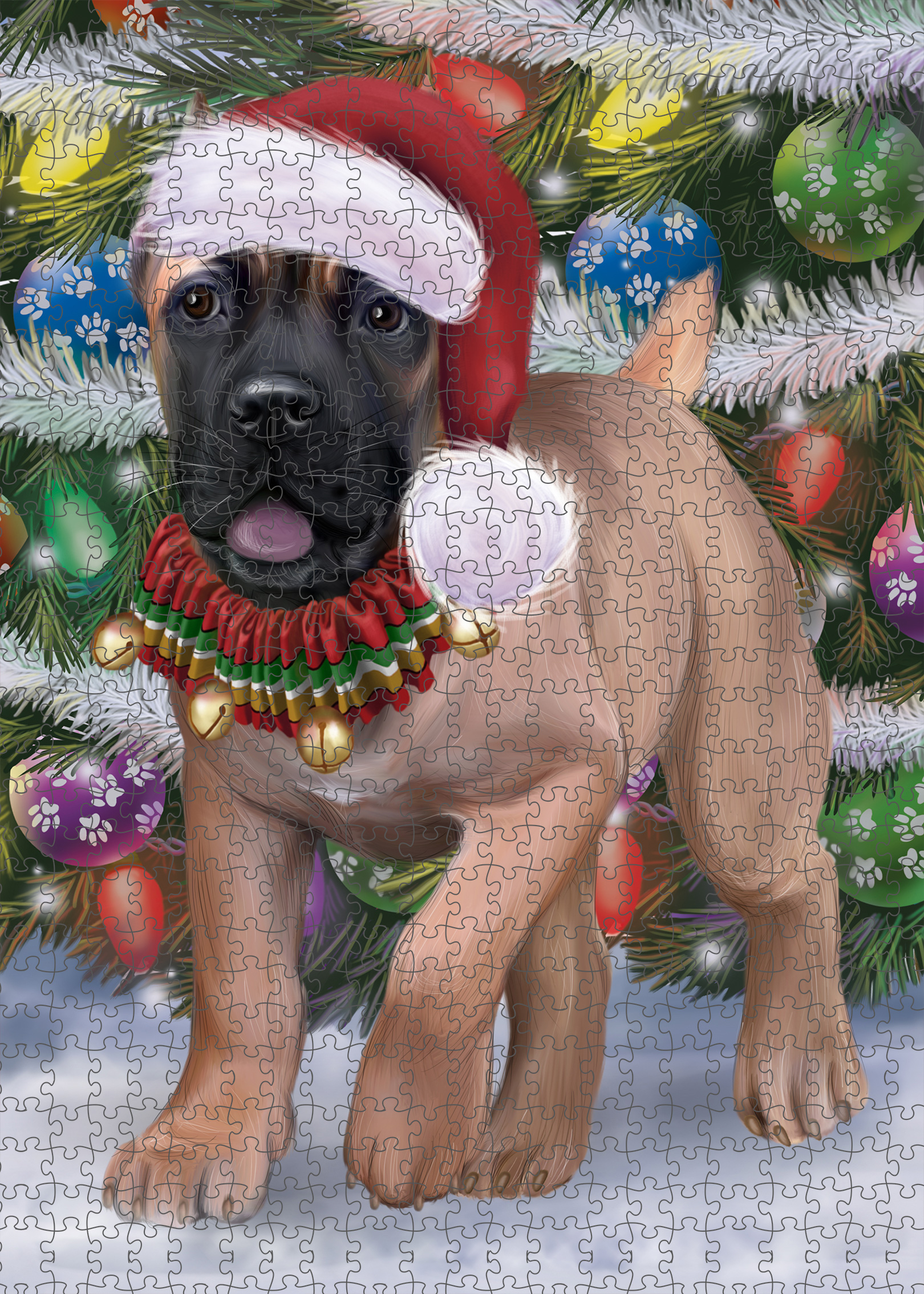 Christmas Cane Corso Dog Photo Jigsaw Interlocking 200 Pcs. Puzzle - Bild 8 von 9