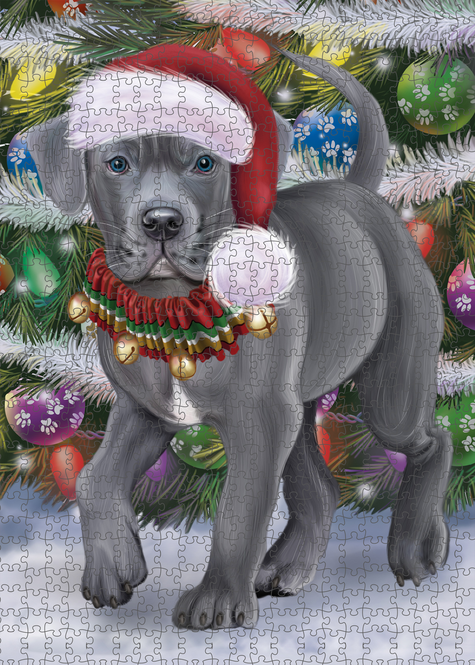 Christmas Cane Corso Dog Photo Jigsaw Interlocking 200 Pcs. Puzzle - Bild 9 von 9