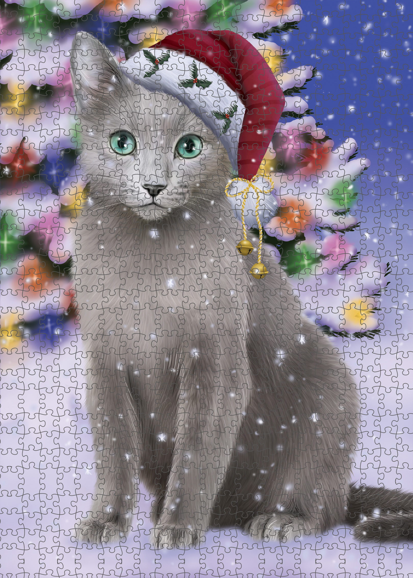 Russian Blue Jigsaw Puzzle for Adults Interlocking Games Christmas Cat Gift NWT - Picture 45 of 49