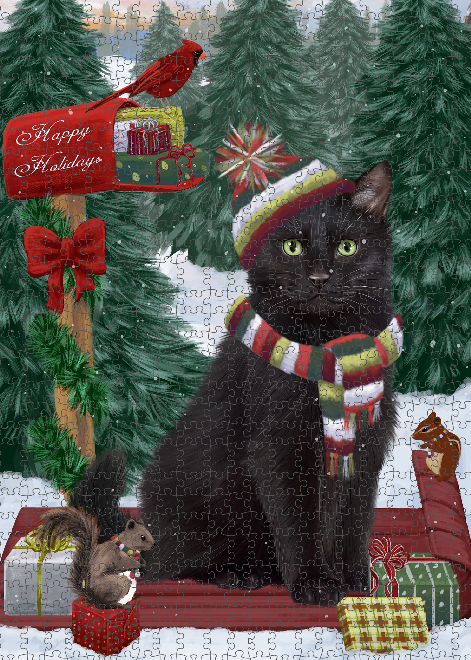 Black Cat Jigsaw Puzzle for Adults Interlocking Games Christmas Gift NWT - Picture 38 of 51
