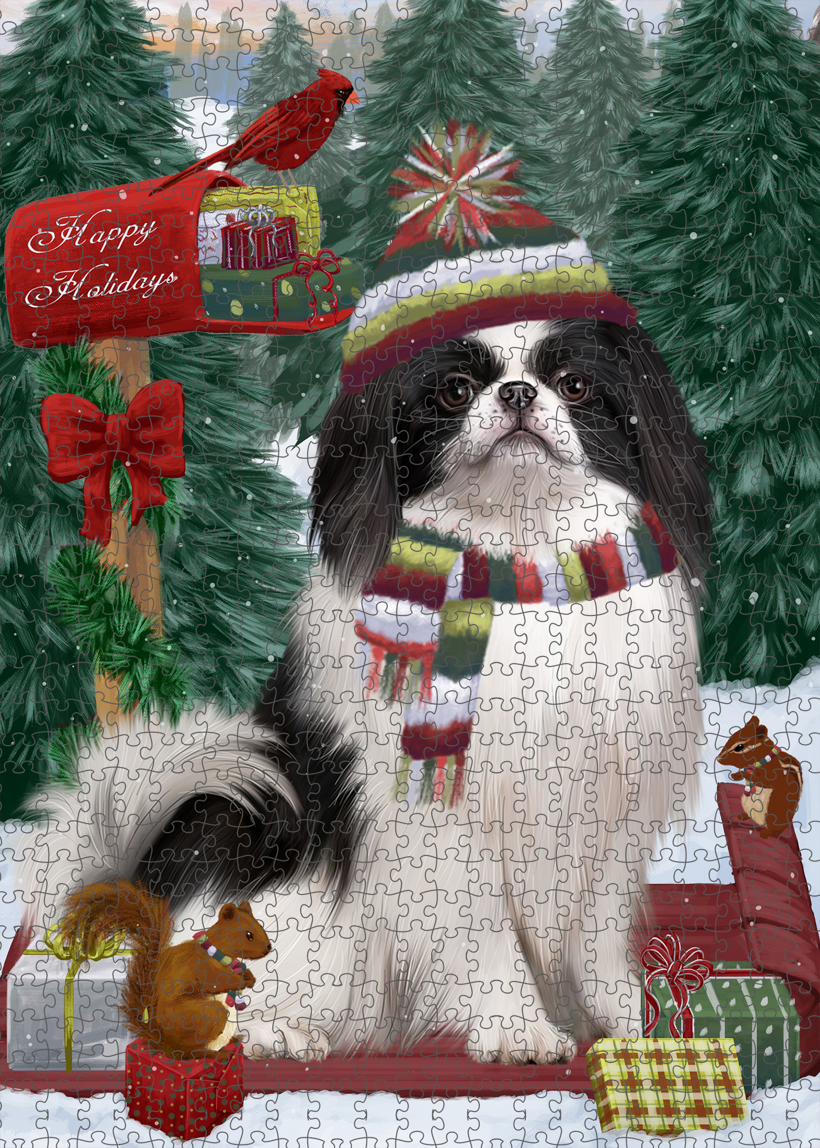 Japanese Chin Jigsaw Puzzle for Adults Interlocking Games Christmas Dog Gift NWT - Picture 33 of 41