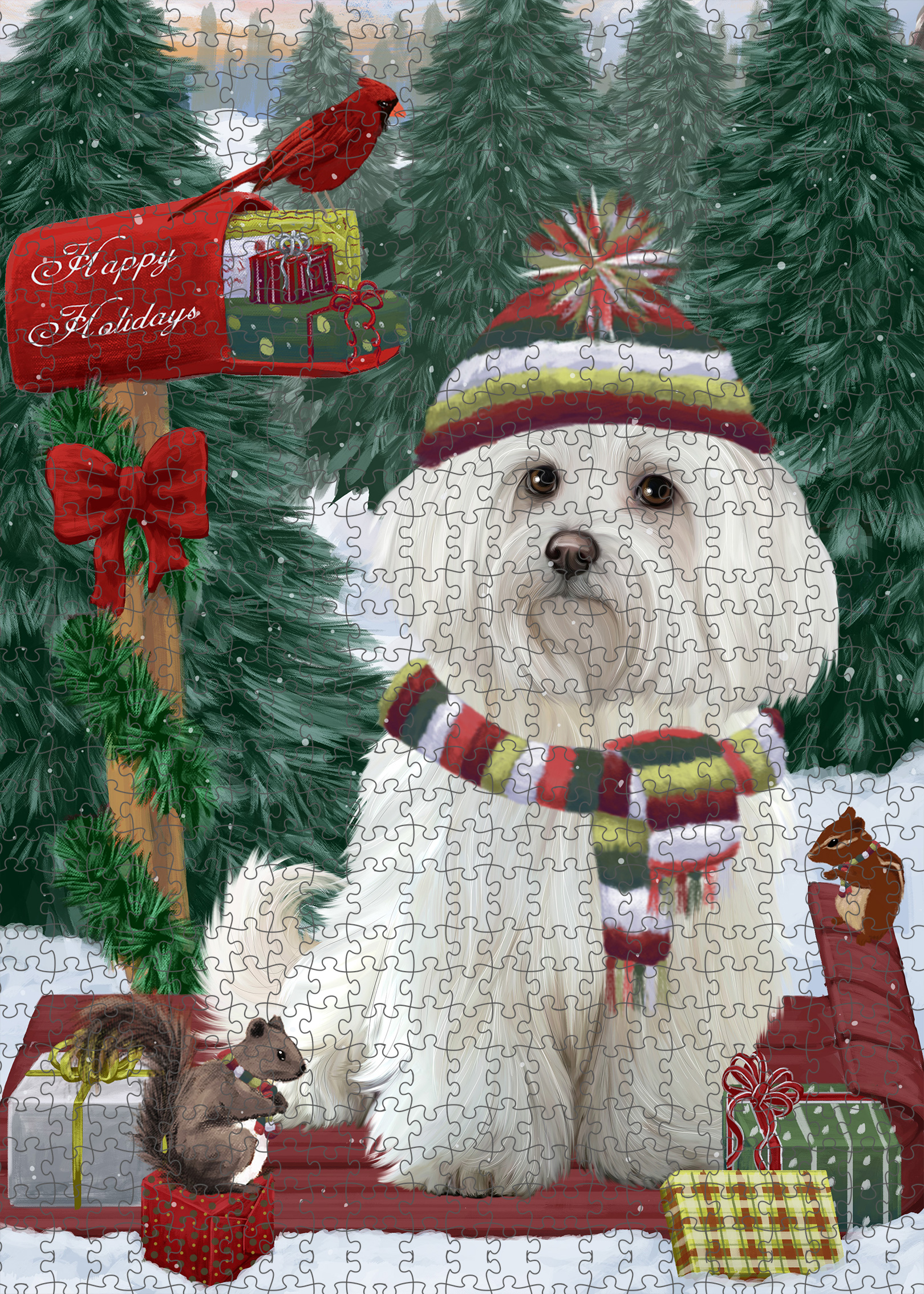 Maltese Jigsaw Puzzle for Adults Interlocking Games Christmas Dog Gift NWT - Picture 35 of 50