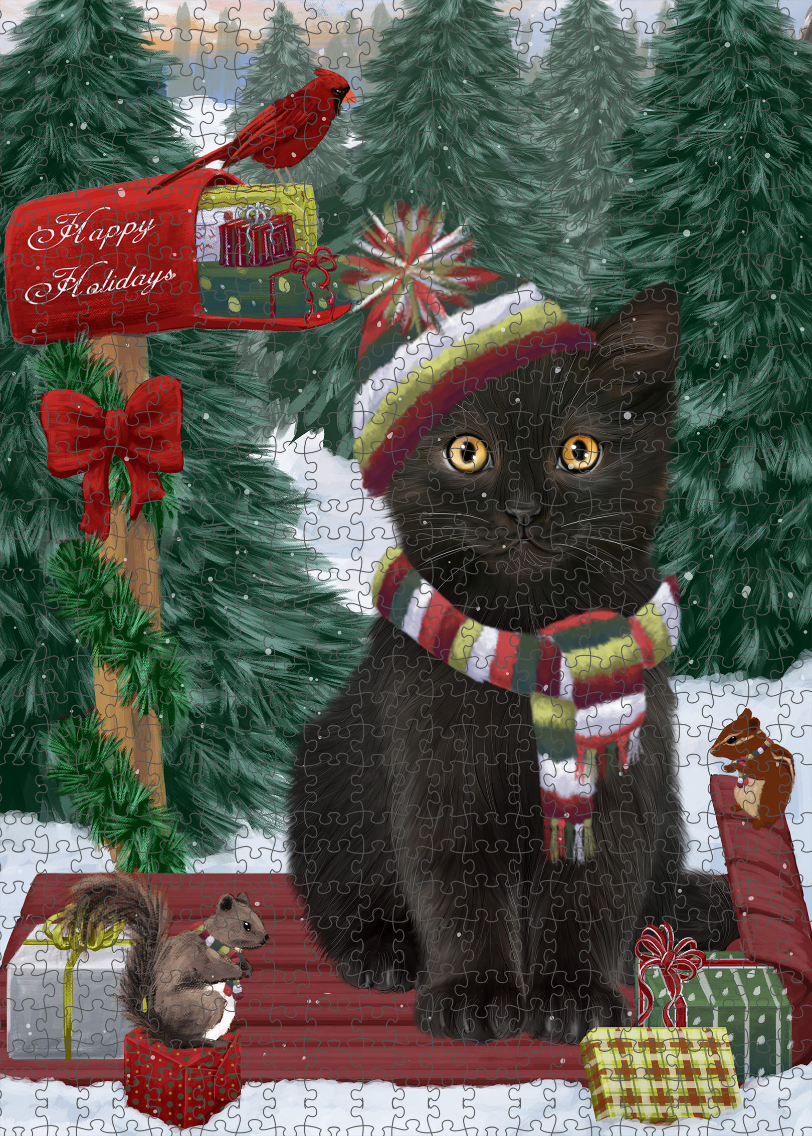 Black Cat Jigsaw Puzzle for Adults Interlocking Games Christmas Gift NWT - Picture 46 of 51