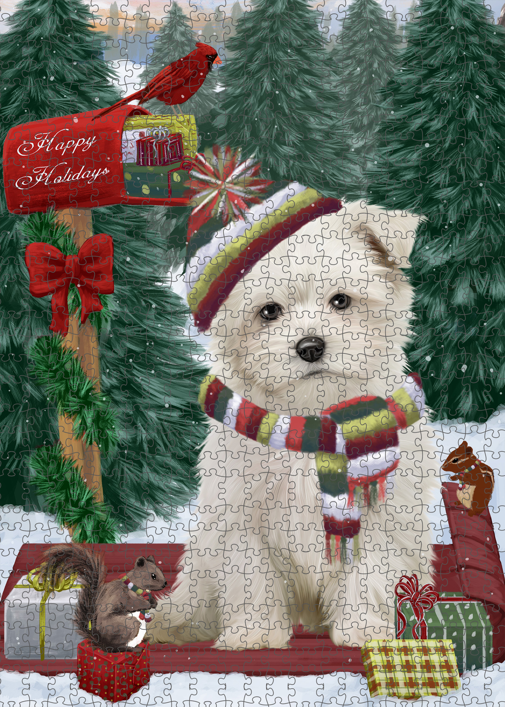 Maltese Jigsaw Puzzle for Adults Interlocking Games Christmas Dog Gift NWT - Picture 45 of 50