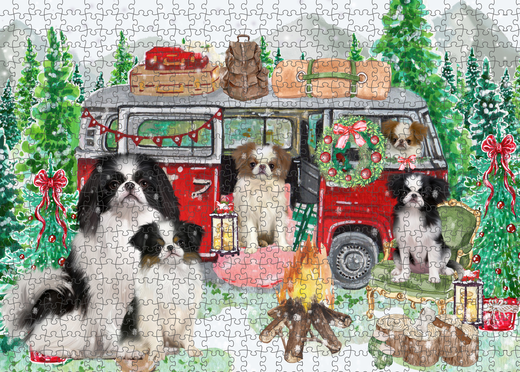 Japanese Chin Jigsaw Puzzle for Adults Interlocking Games Christmas Dog Gift NWT - Picture 20 of 41