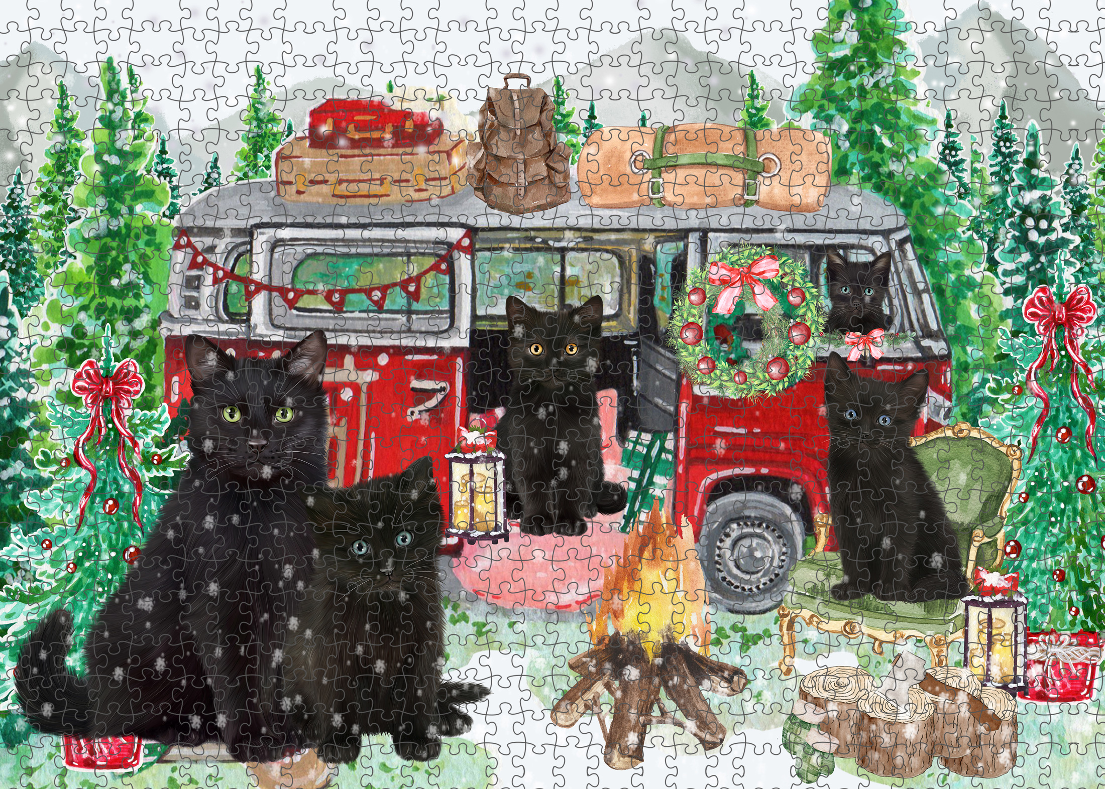 Black Cat Jigsaw Puzzle for Adults Interlocking Games Christmas Gift NWT - Picture 22 of 51