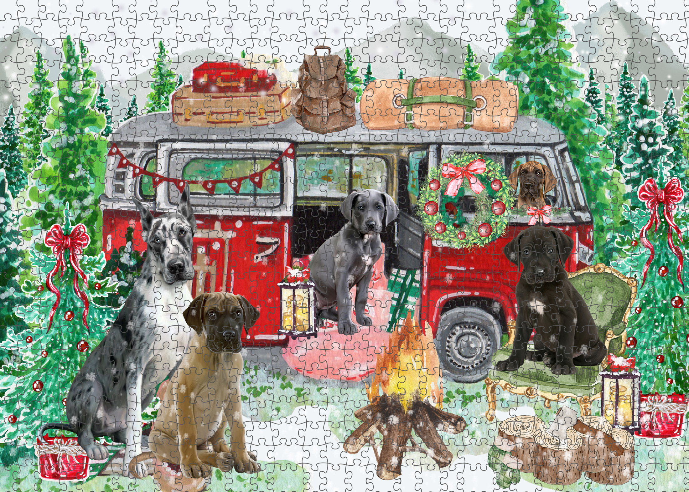 Great Dane Jigsaw Puzzle for Adults Interlocking Games Christmas Dog Gift NWT - Picture 21 of 52