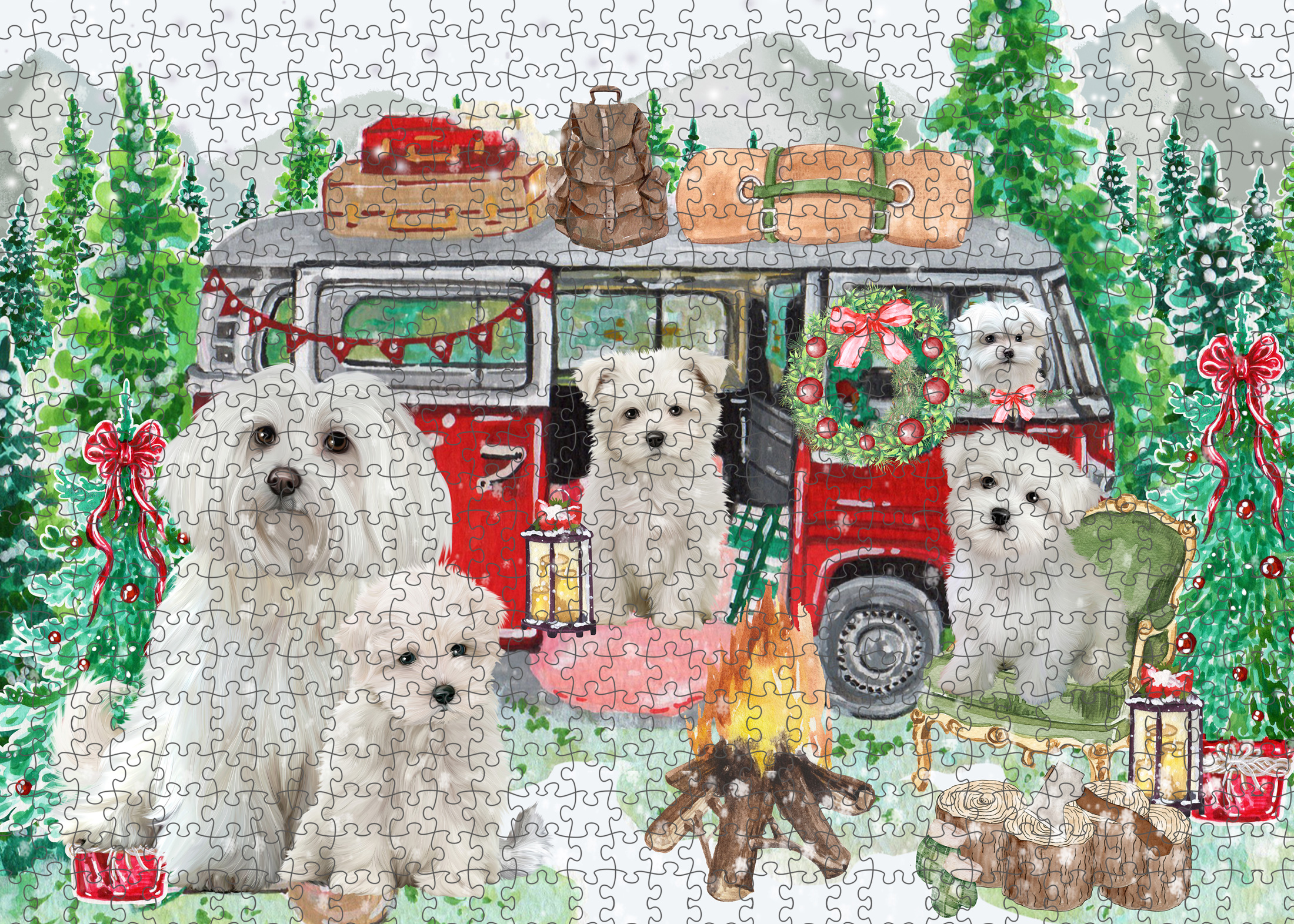 Maltese Jigsaw Puzzle for Adults Interlocking Games Christmas Dog Gift NWT - Picture 20 of 50